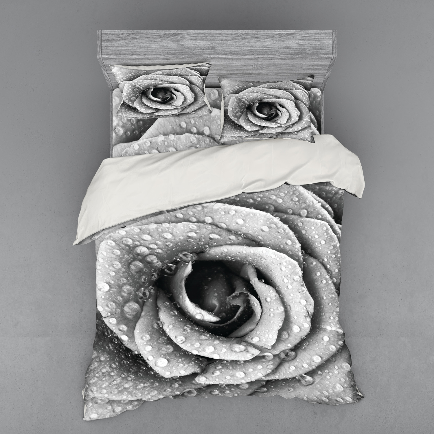 Ambesonne Flower Art Bedding Set Duvet Cover Sham Fitted Sheet in 3 Sizes - Picture 159 of 244