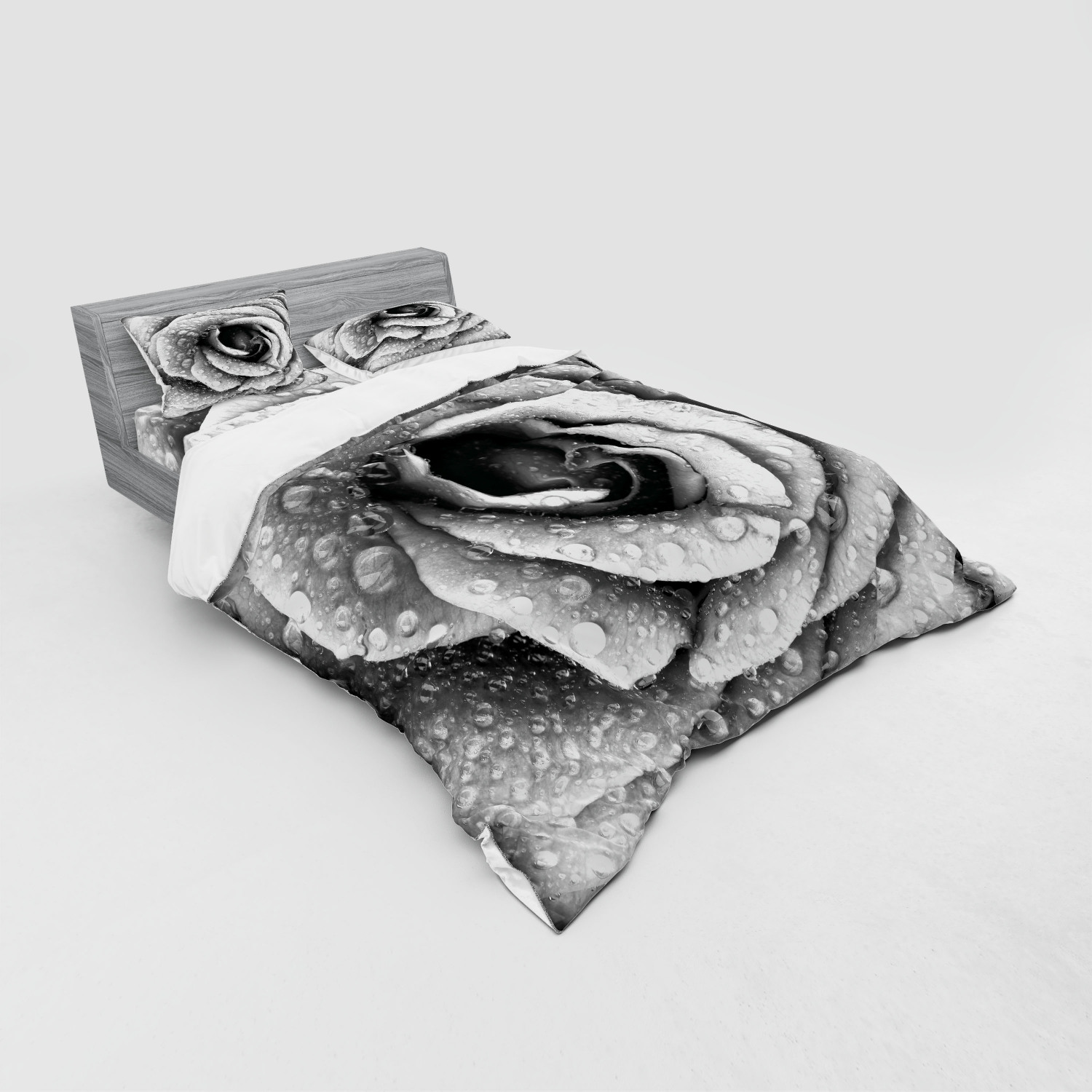 Ambesonne Flower Art Bedding Set Duvet Cover Sham Fitted Sheet in 3 Sizes - Picture 160 of 244