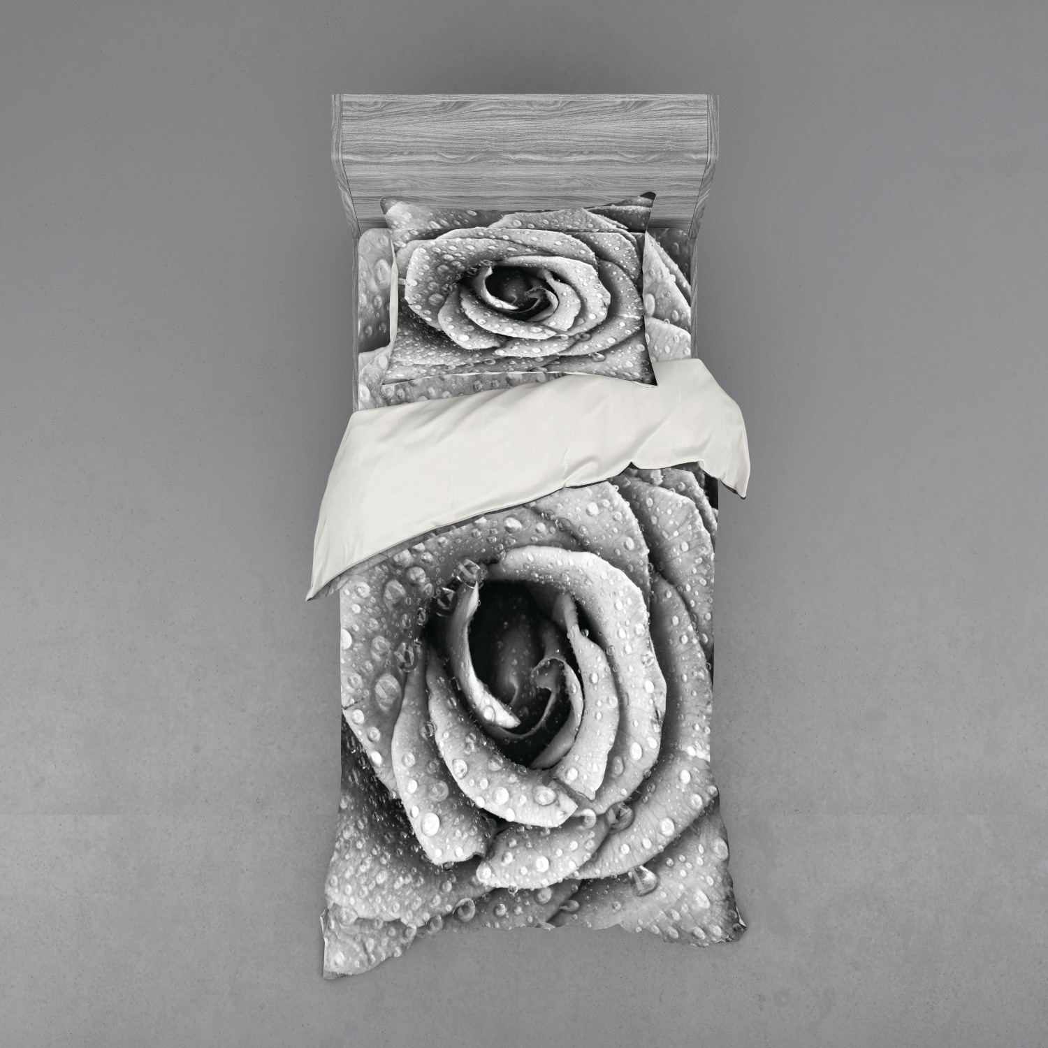 Ambesonne Flower Art Bedding Set Duvet Cover Sham Fitted Sheet in 3 Sizes - Picture 157 of 244