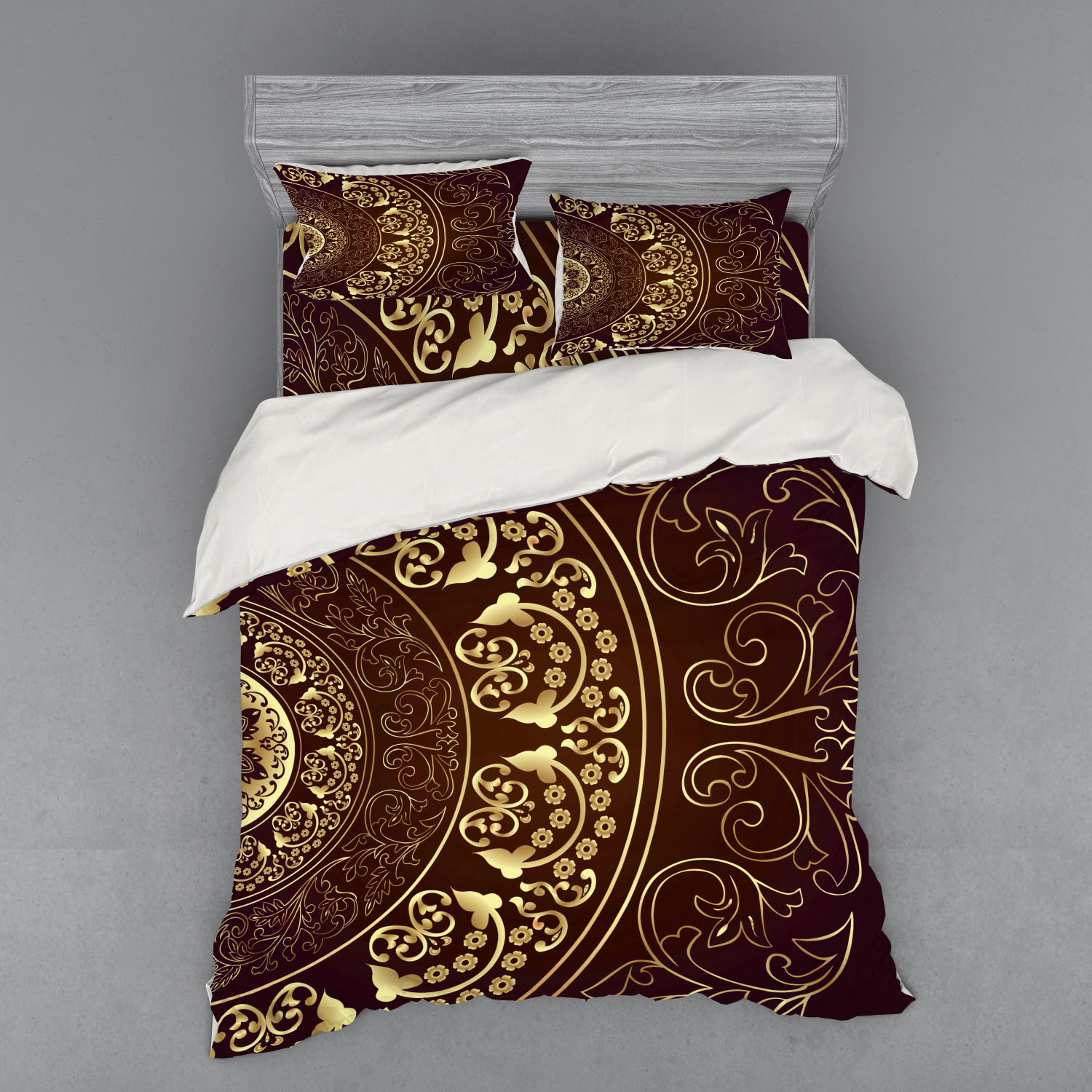 Ambesonne Mandala Bedding Set Duvet Cover Sham Fitted Sheet in 3 Sizes