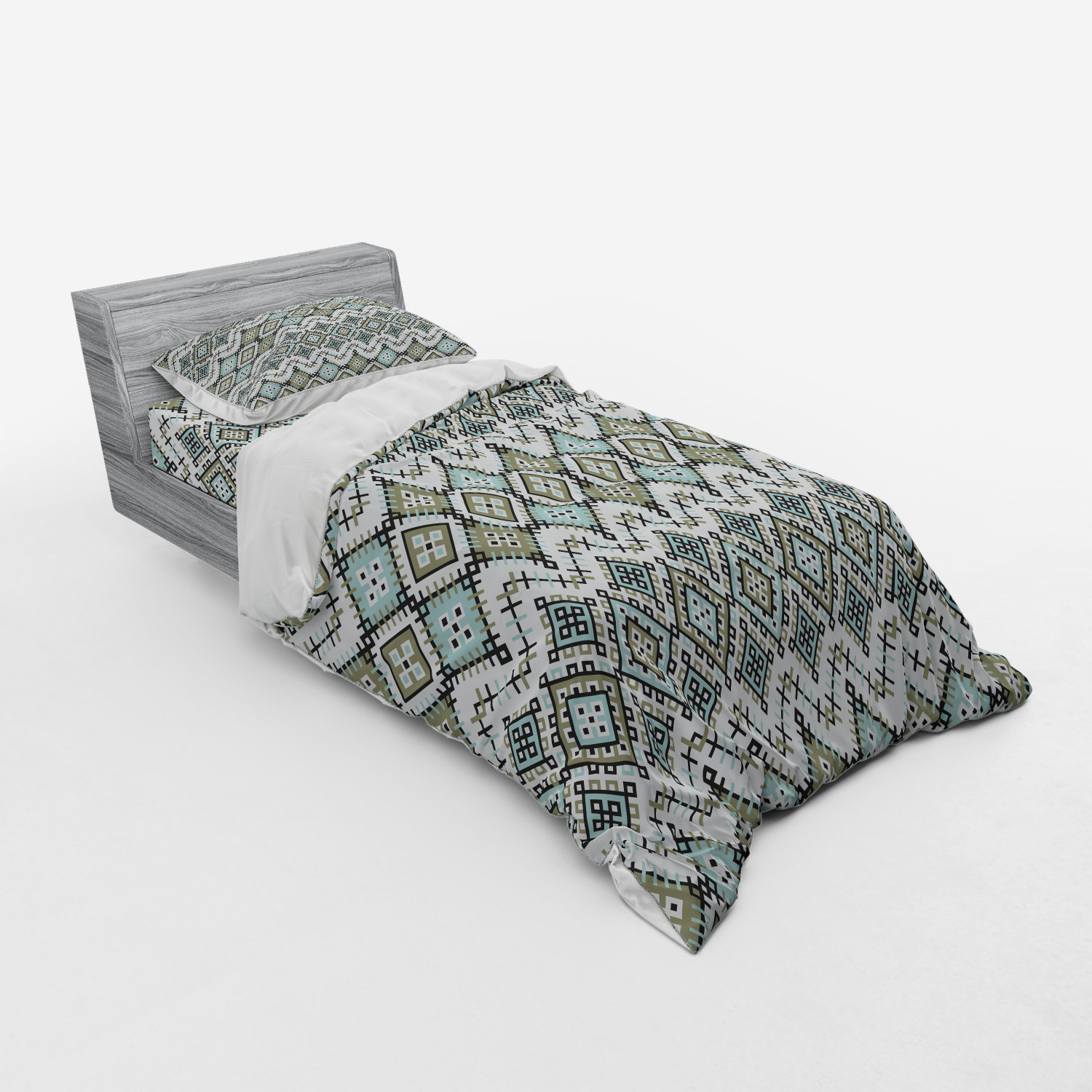 Ambesonne Ethnic Design Bedding Set Duvet Cover Sham Fitted Sheet in 3 Sizes - Picture 110 of 240
