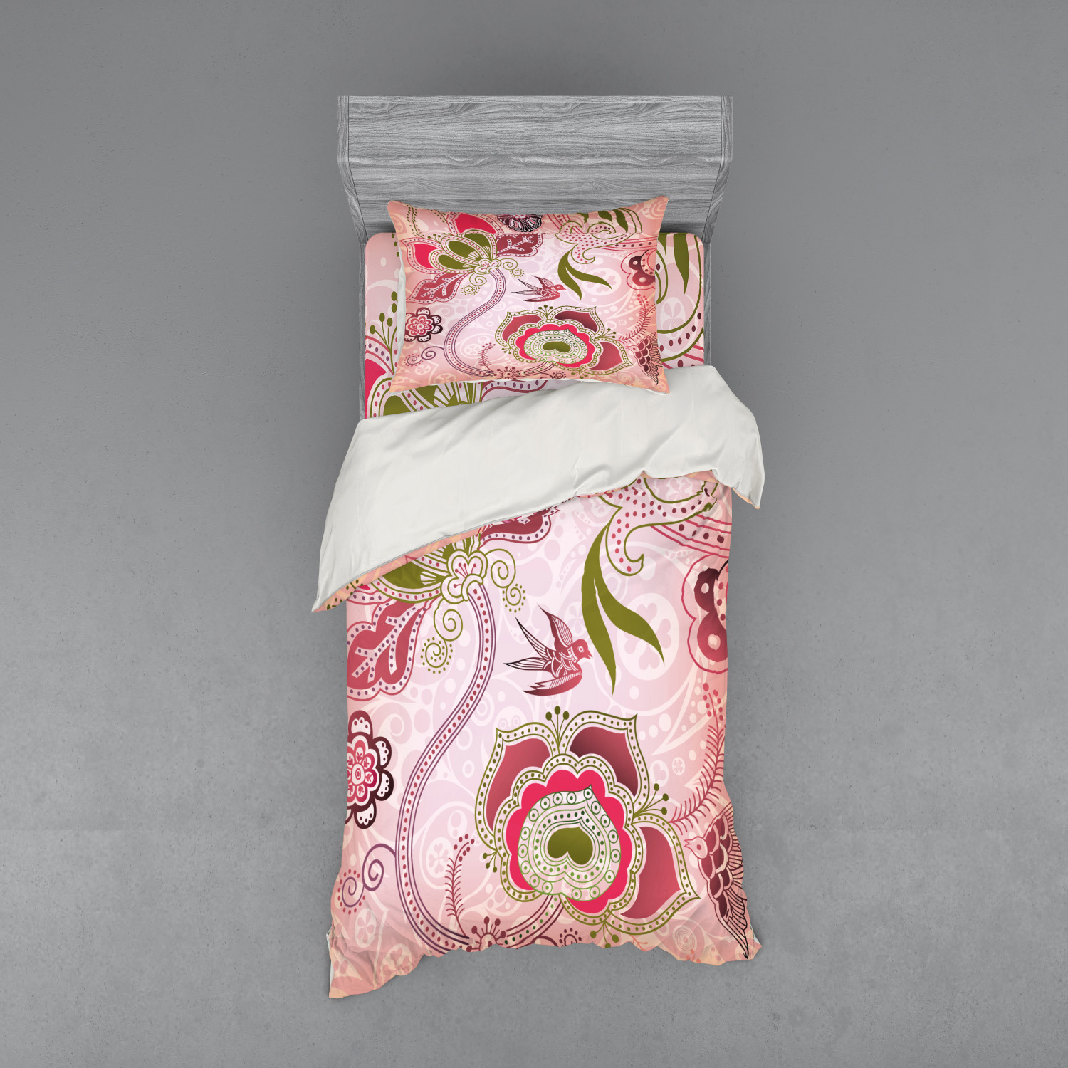 Ambesonne Ethnic Design Bedding Set Duvet Cover Sham Fitted Sheet in 3 Sizes - Picture 209 of 240