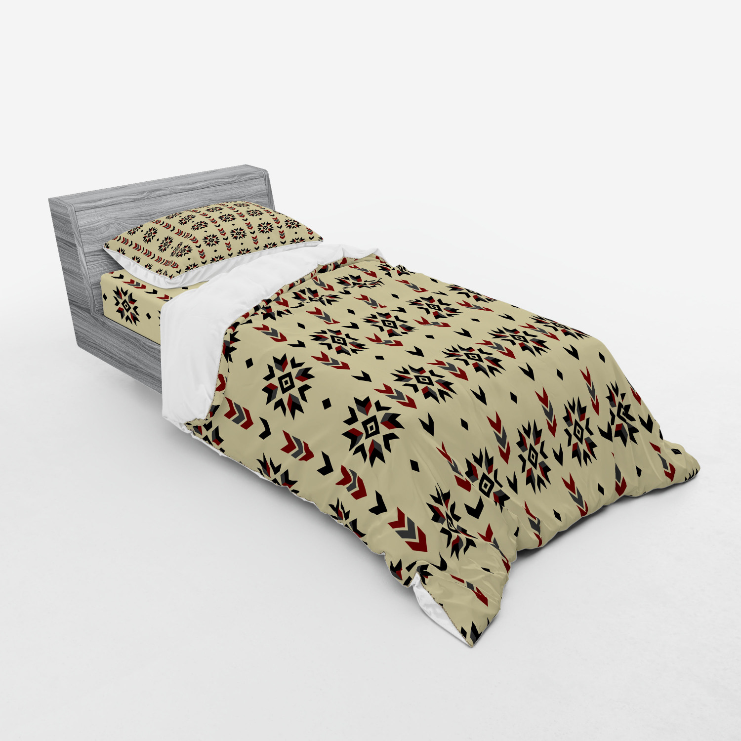 Ambesonne Ethnic Design Bedding Set Duvet Cover Sham Fitted Sheet in 3 Sizes - Picture 46 of 240