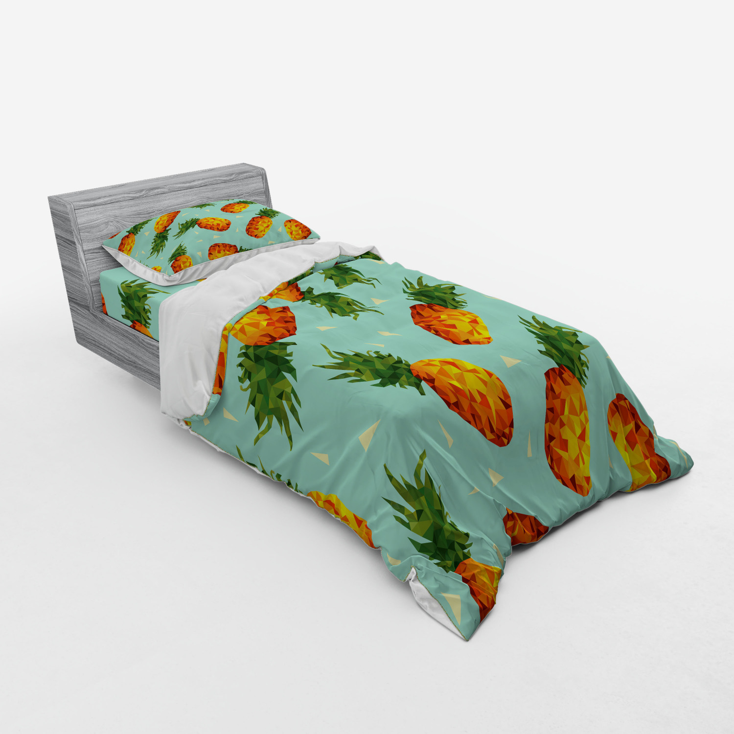 Ambesonne Retro Scene Bedding Set Duvet Cover Sham Fitted Sheet in 3 Sizes - Picture 202 of 244