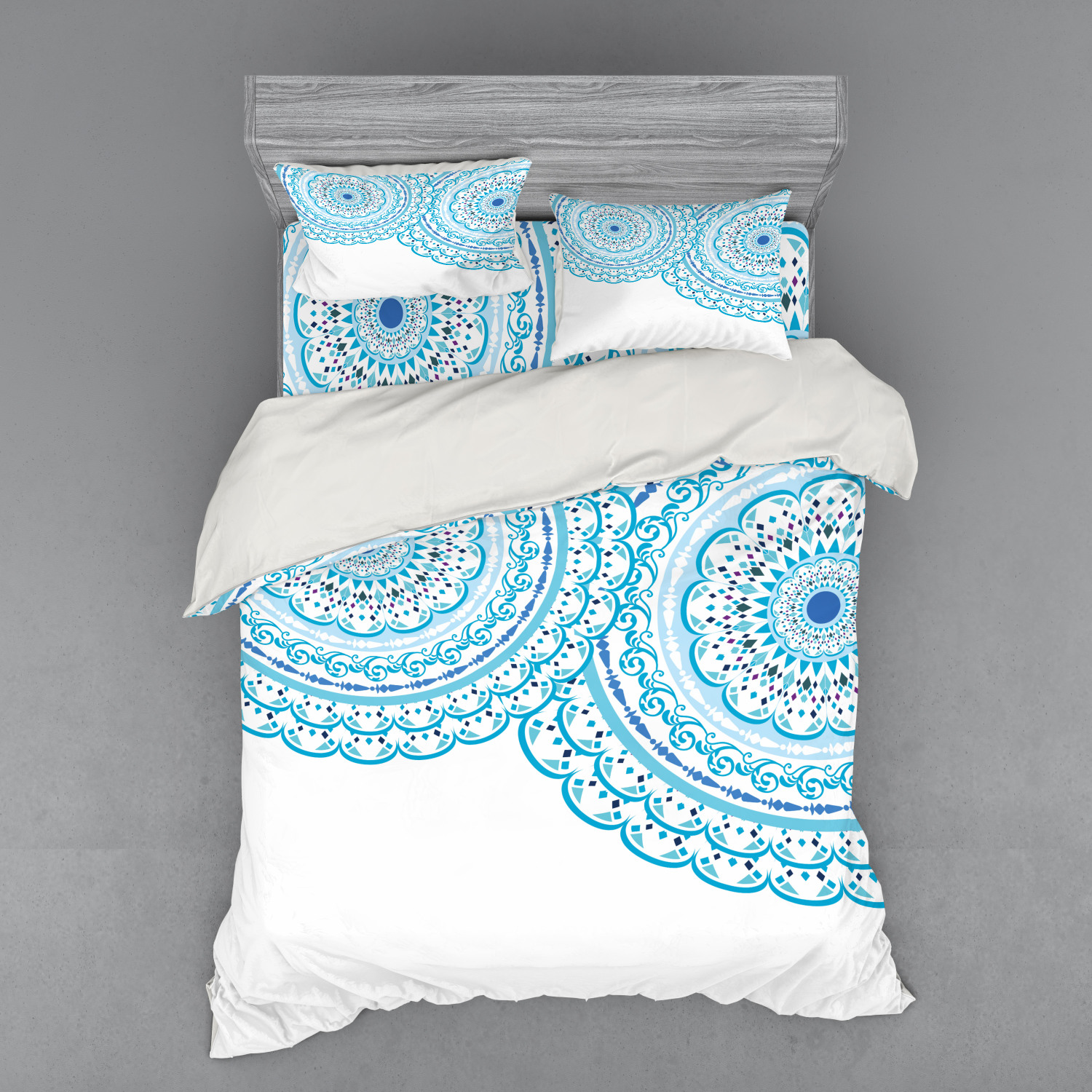 Ambesonne Mandala Bedding Set Duvet Cover Sham Fitted Sheet in 3 Sizes