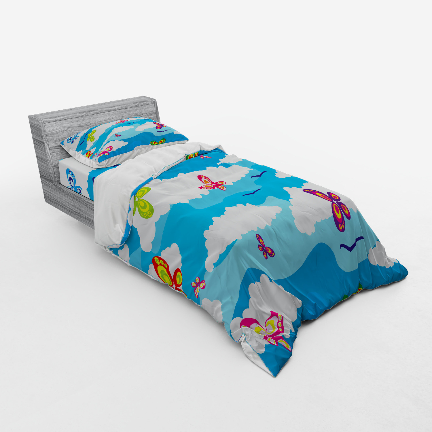 Ambesonne Spring Bedding Set Duvet Cover Sham Fitted Sheet in 3 Sizes - Picture 26 of 240