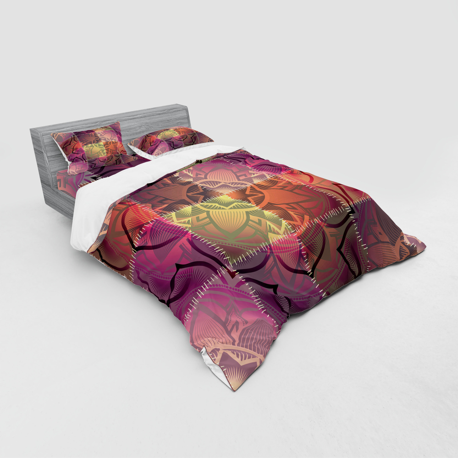 Ambesonne Ethnic Design Bedding Set Duvet Cover Sham Fitted Sheet in 3 Sizes - Picture 156 of 240
