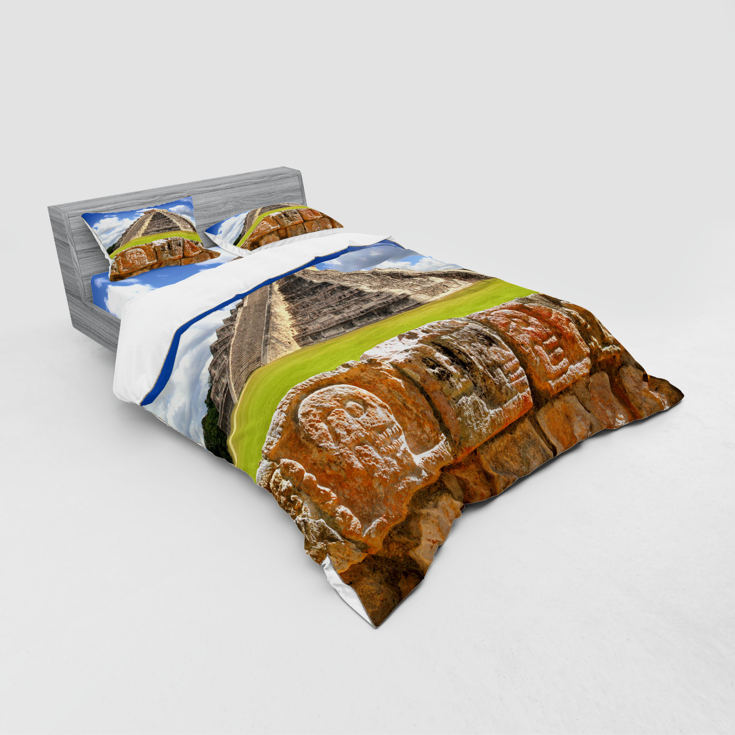 Ambesonne Vintage Scene Bedding Set Duvet Cover Sham Fitted Sheet in 3 Sizes - Picture 240 of 244