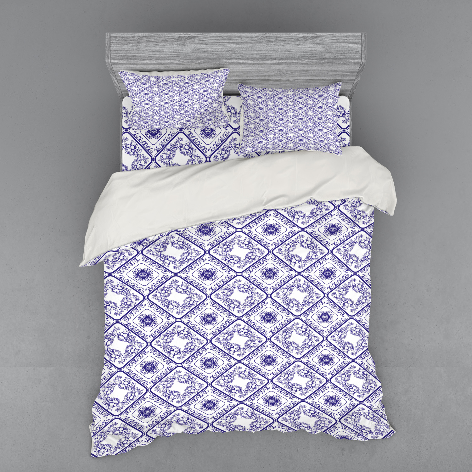 Ambesonne Flower Art Bedding Set Duvet Cover Sham Fitted Sheet in 3 Sizes - Picture 15 of 244