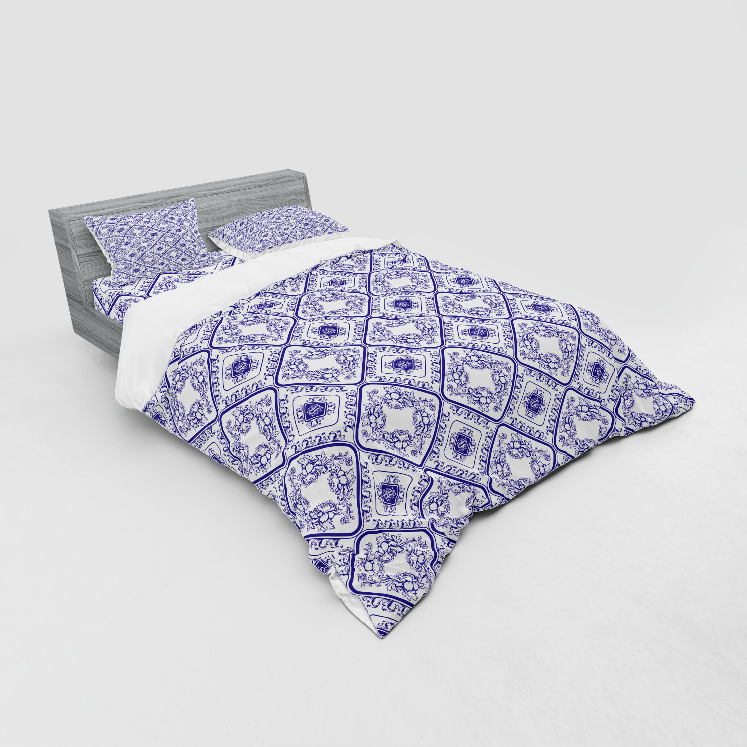 Ambesonne Flower Art Bedding Set Duvet Cover Sham Fitted Sheet in 3 Sizes - Picture 16 of 244