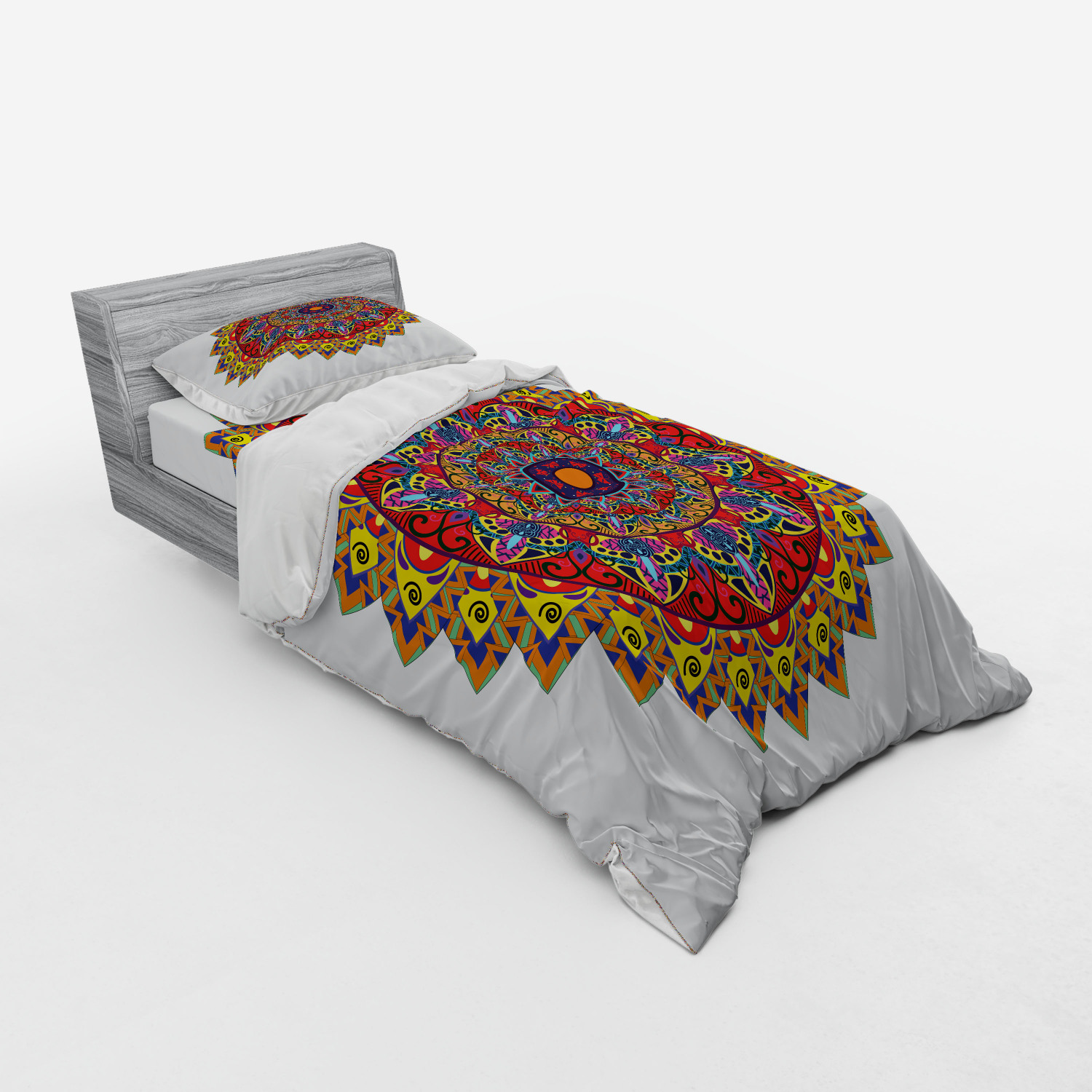Ambesonne Ethnic Design Bedding Set Duvet Cover Sham Fitted Sheet in 3 Sizes - Picture 126 of 240