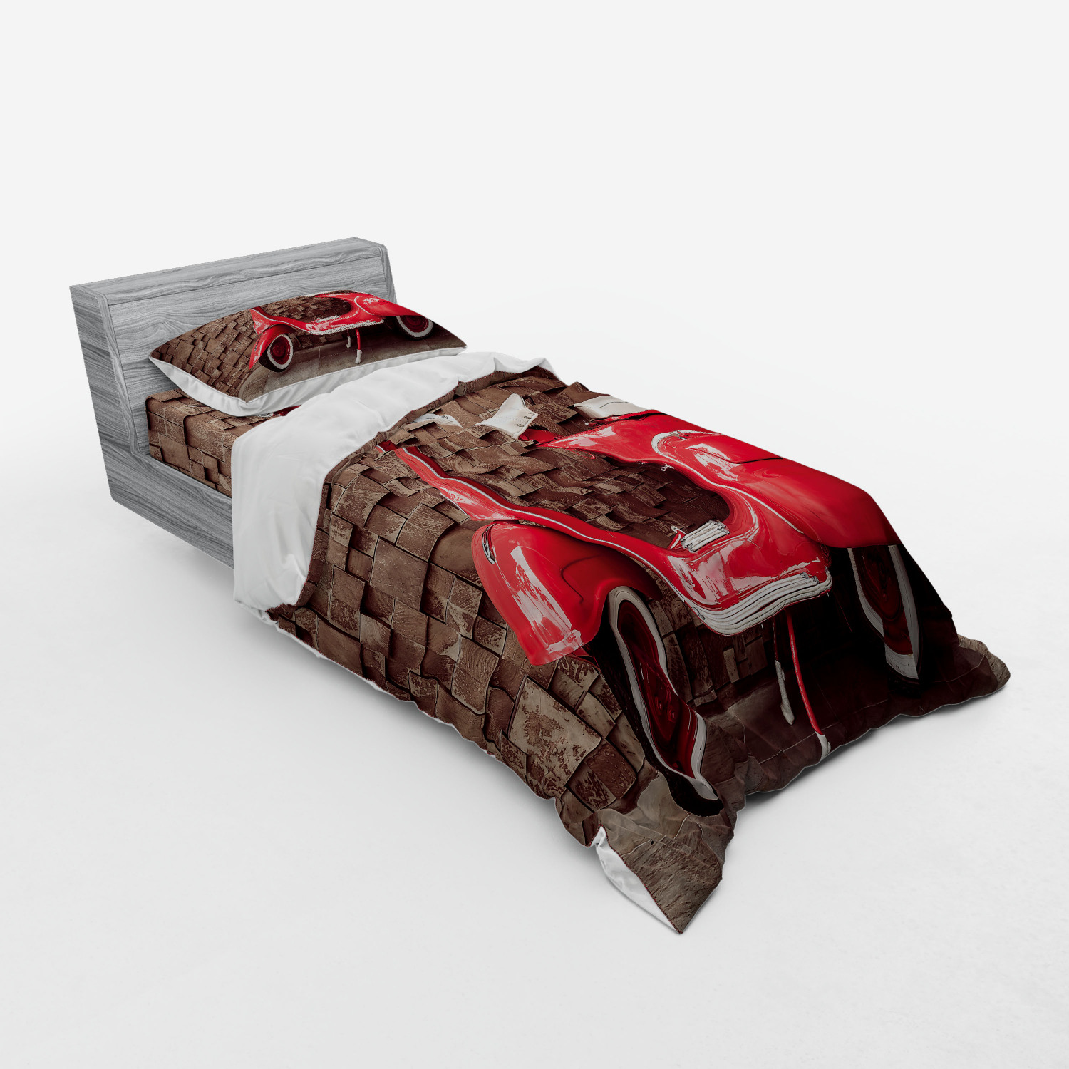Ambesonne Vintage Scene Bedding Set Duvet Cover Sham Fitted Sheet in 3 Sizes - Picture 186 of 244