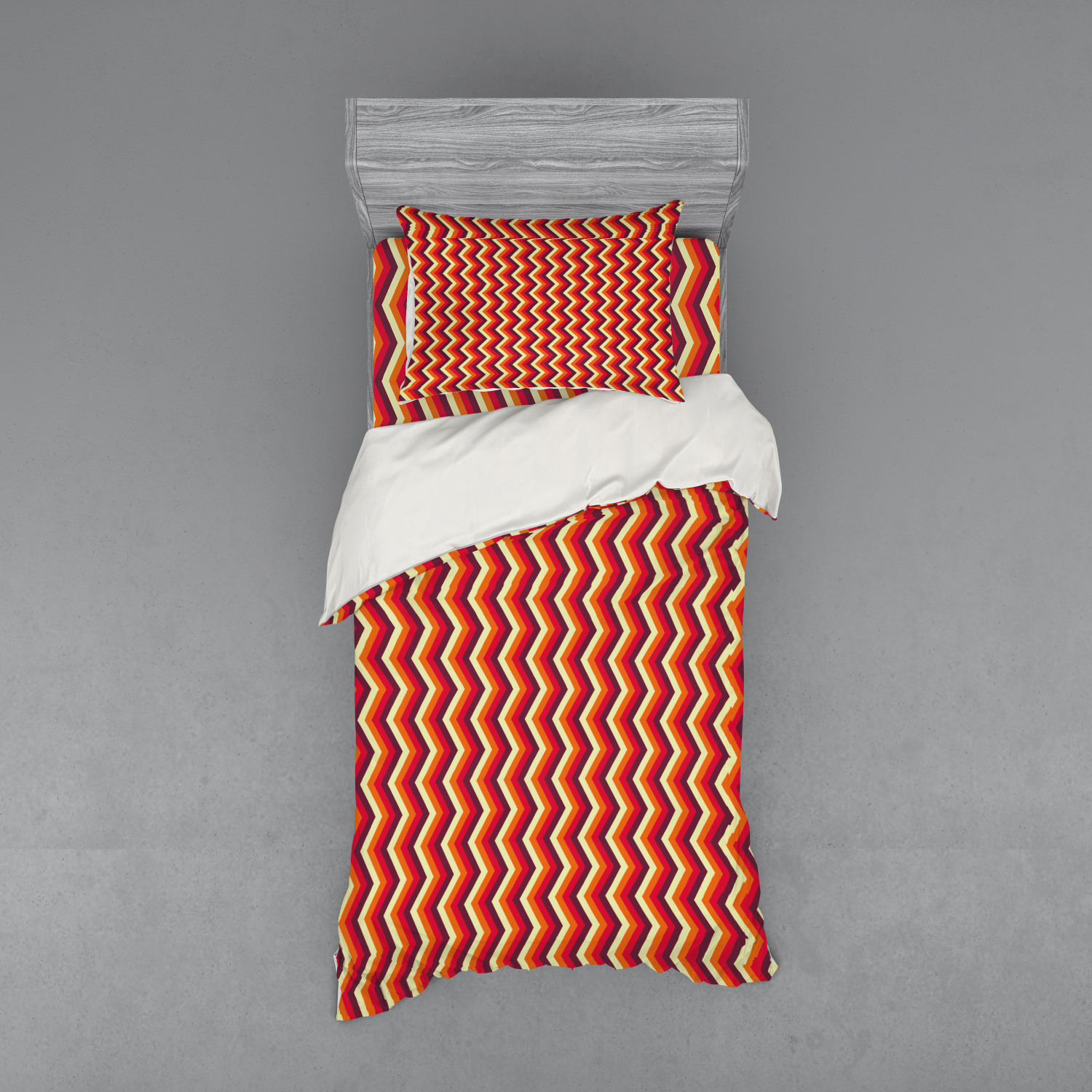 Ambesonne Retro Scene Bedding Set Duvet Cover Sham Fitted Sheet in 3 Sizes - Picture 241 of 244