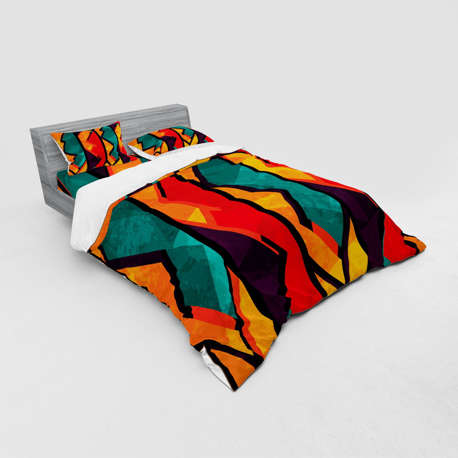 Ambesonne Ethnic Design Bedding Set Duvet Cover Sham Fitted Sheet in 3 Sizes - Picture 116 of 240