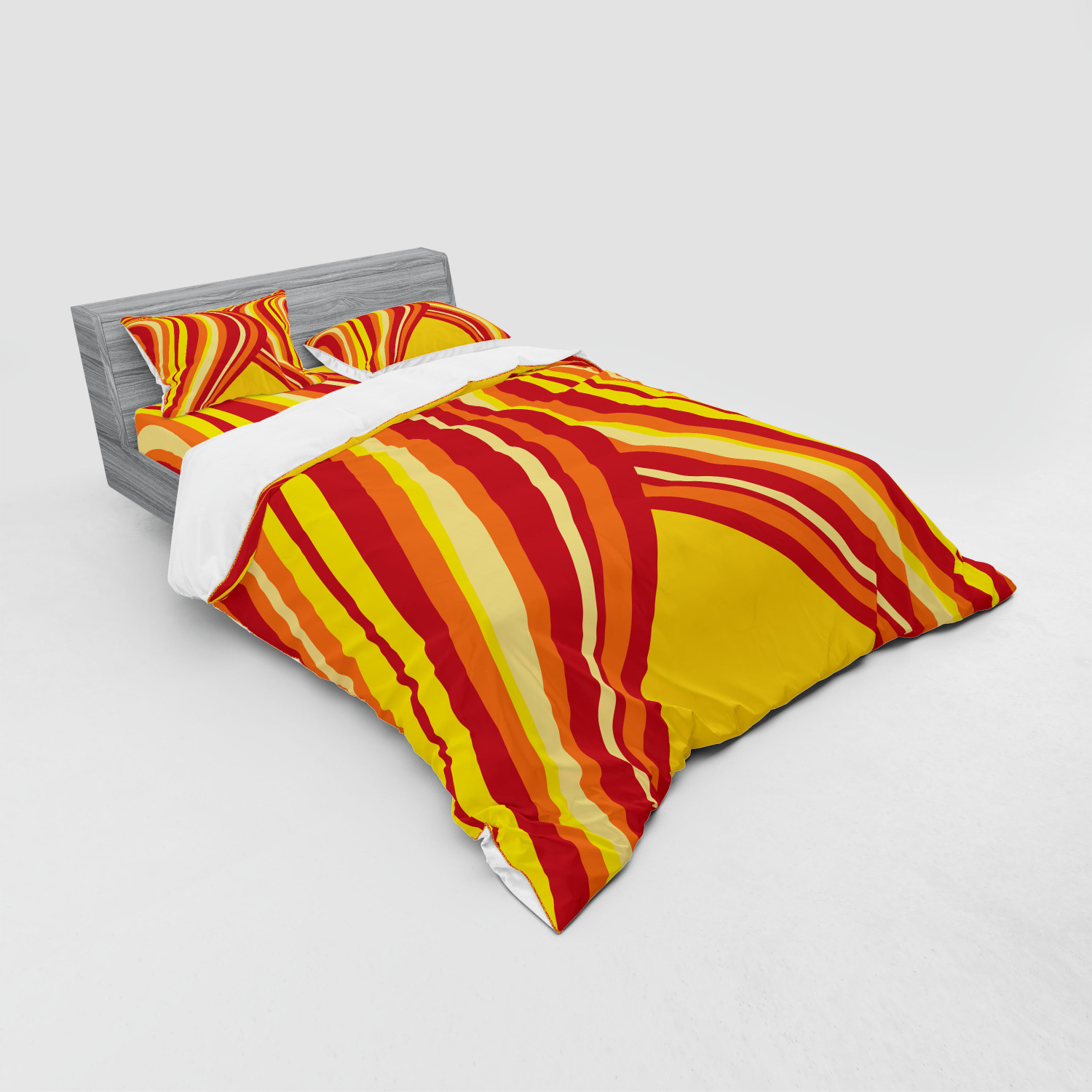 Ambesonne Retro Scene Bedding Set Duvet Cover Sham Fitted Sheet in 3 Sizes - Picture 224 of 244