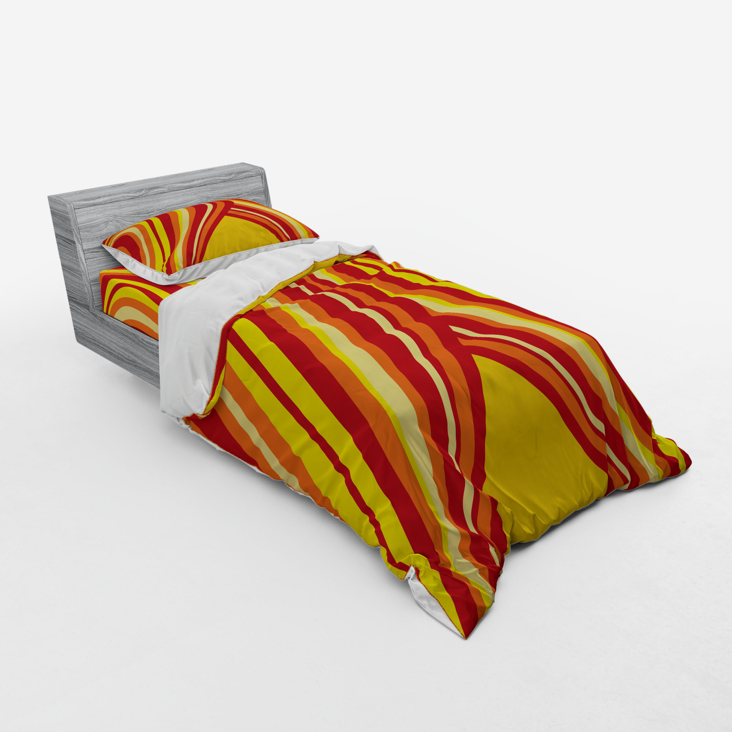 Ambesonne Retro Scene Bedding Set Duvet Cover Sham Fitted Sheet in 3 Sizes - Picture 222 of 244