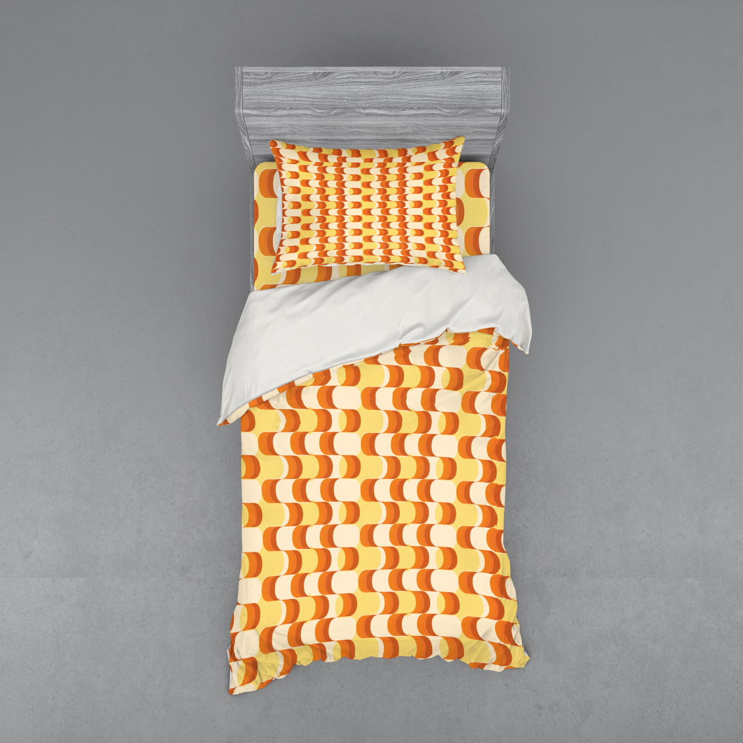 Ambesonne Retro Scene Bedding Set Duvet Cover Sham Fitted Sheet in 3 Sizes - Picture 217 of 244