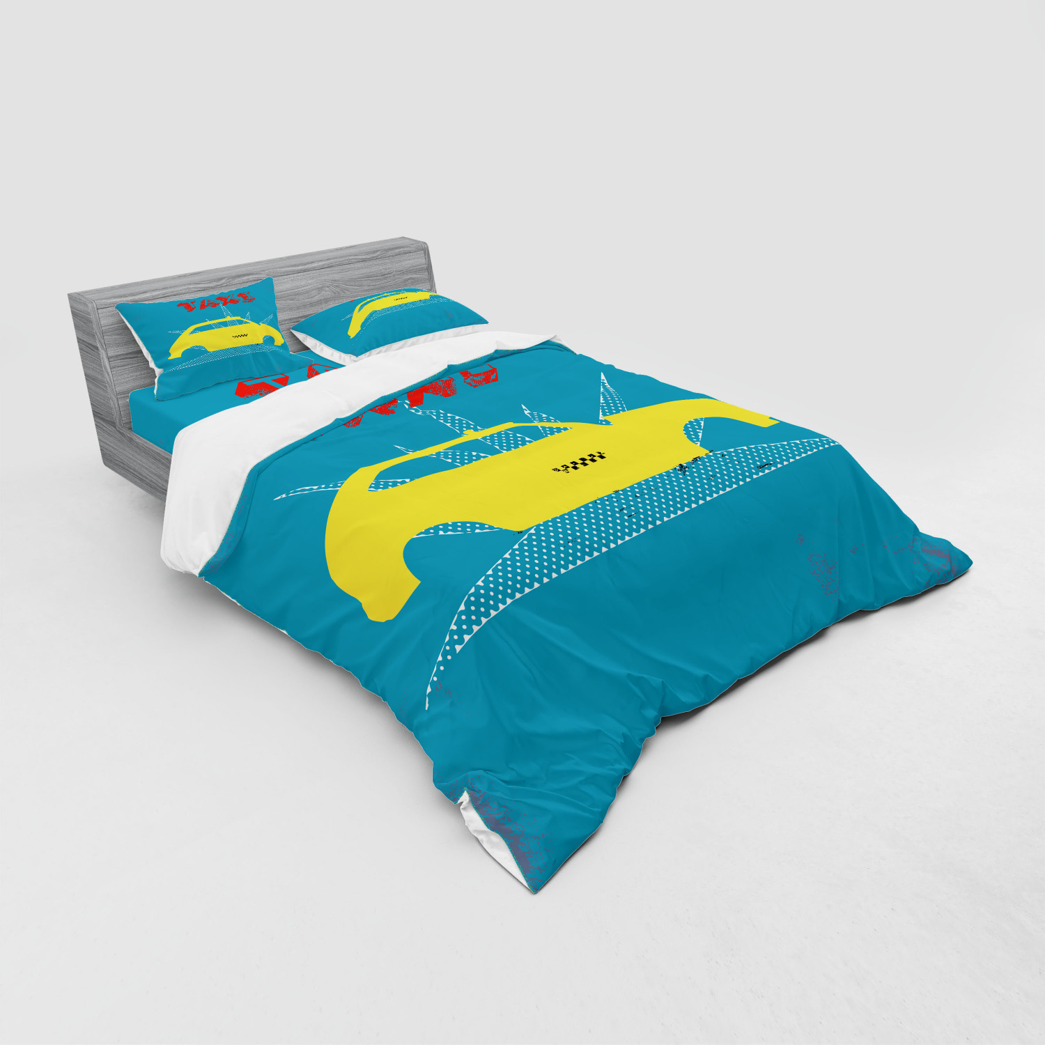 Ambesonne Retro Scene Bedding Set Duvet Cover Sham Fitted Sheet in 3 Sizes - Picture 140 of 244