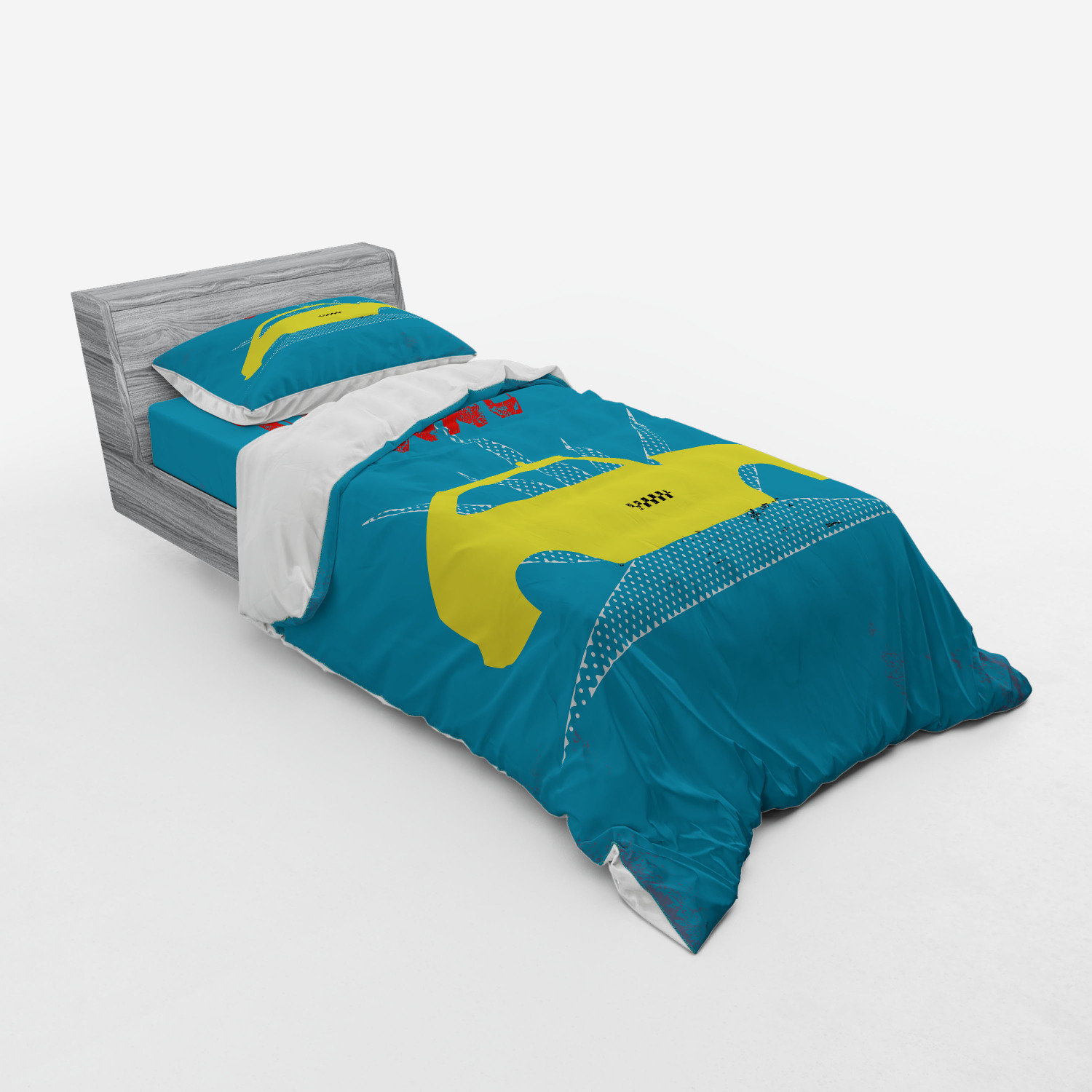 Ambesonne Retro Scene Bedding Set Duvet Cover Sham Fitted Sheet in 3 Sizes - Picture 138 of 244