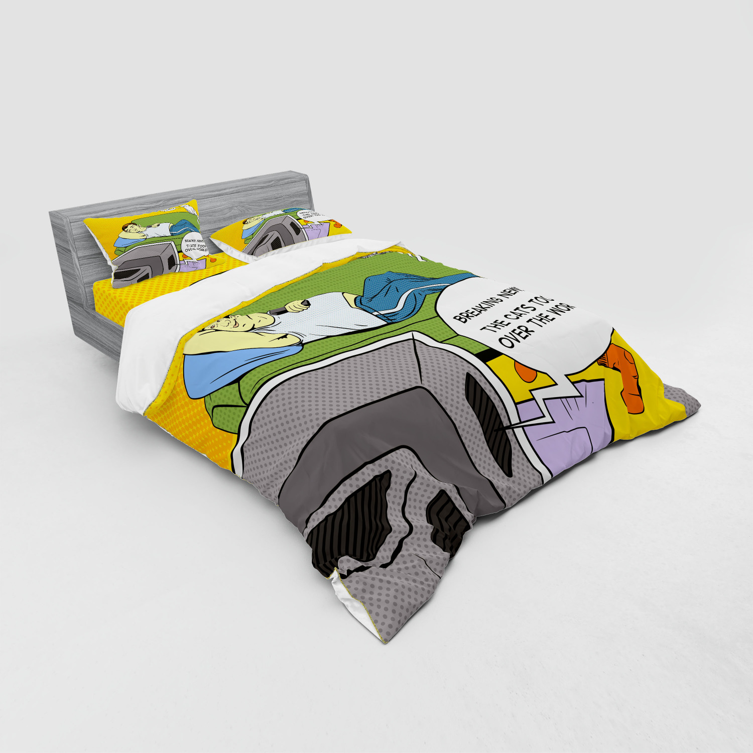 Ambesonne Vintage Scene Bedding Set Duvet Cover Sham Fitted Sheet in 3 Sizes - Picture 144 of 244