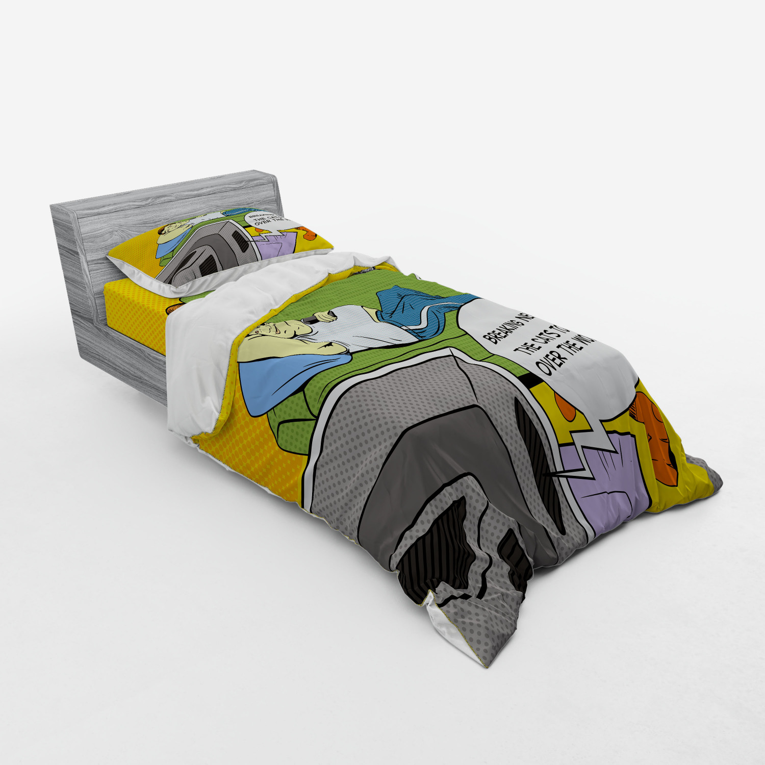 Ambesonne Vintage Scene Bedding Set Duvet Cover Sham Fitted Sheet in 3 Sizes - Picture 142 of 244