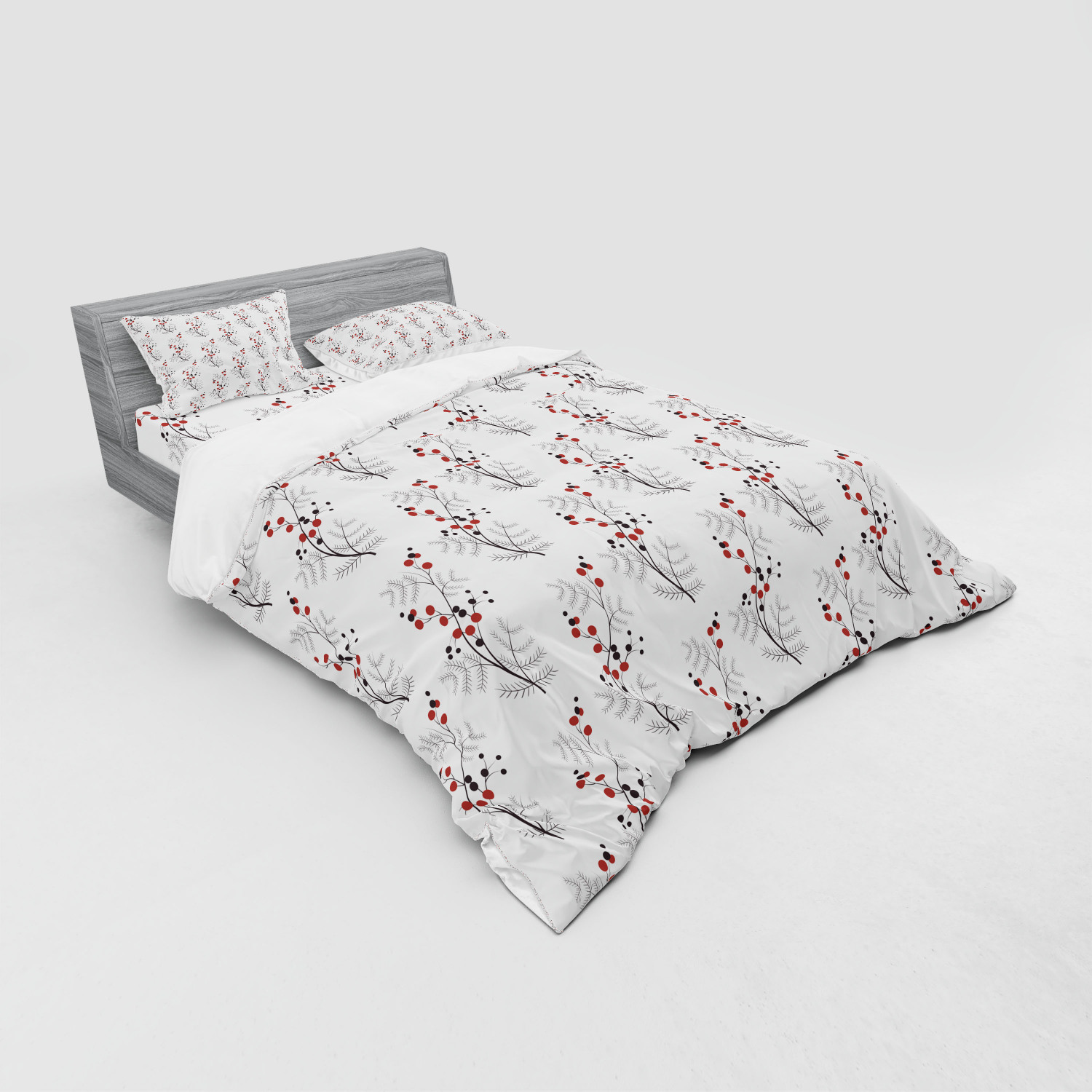 Ambesonne Flower Art Bedding Set Duvet Cover Sham Fitted Sheet in 3 Sizes - Picture 56 of 244