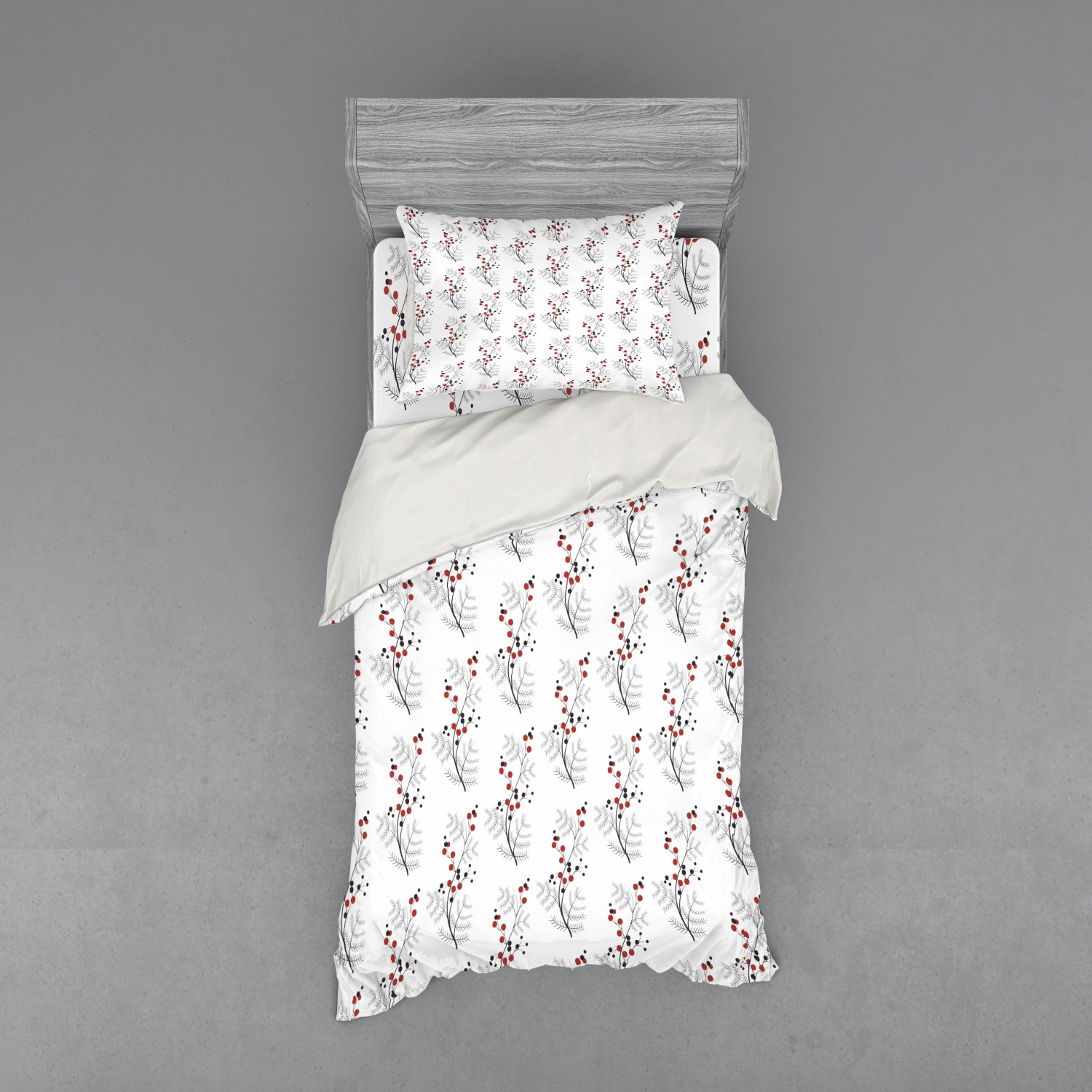 Ambesonne Flower Art Bedding Set Duvet Cover Sham Fitted Sheet in 3 Sizes - Picture 53 of 244
