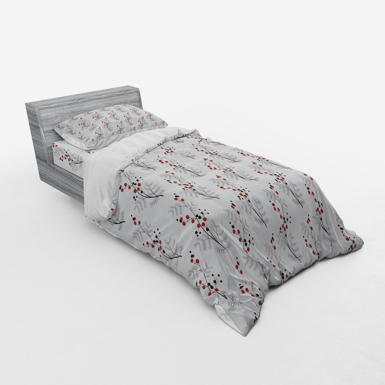 Ambesonne Flower Art Bedding Set Duvet Cover Sham Fitted Sheet in 3 Sizes - Picture 54 of 244