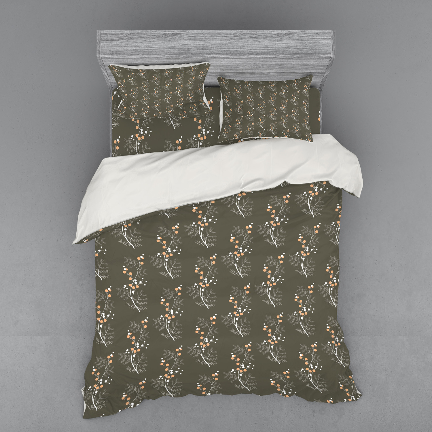 Ambesonne Flower Art Bedding Set Duvet Cover Sham Fitted Sheet in 3 Sizes - Picture 203 of 244