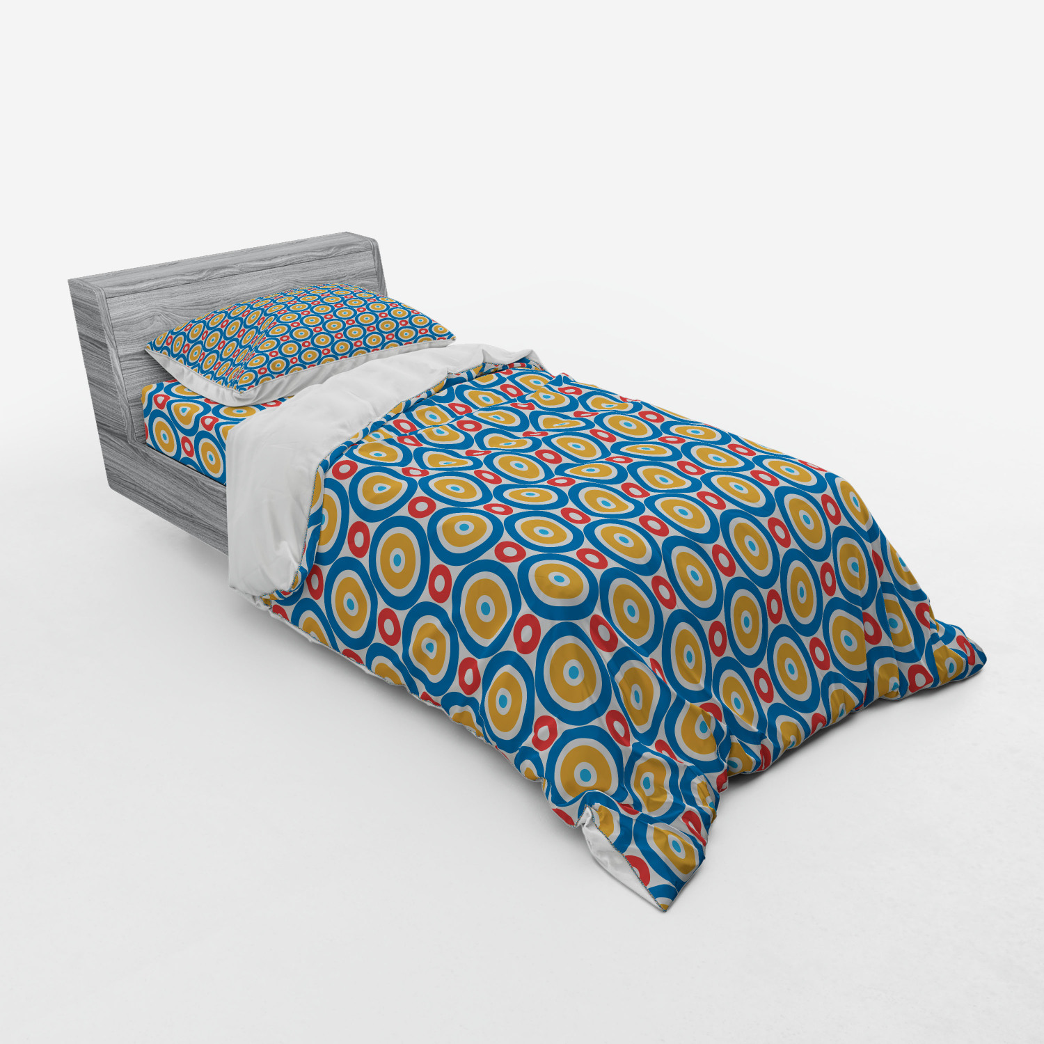 Ambesonne Retro Scene Bedding Set Duvet Cover Sham Fitted Sheet in 3 Sizes - Picture 14 of 244