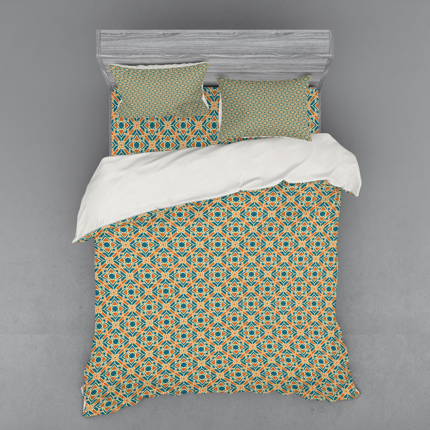 Ambesonne Flower Art Bedding Set Duvet Cover Sham Fitted Sheet in 3 Sizes - Picture 51 of 244