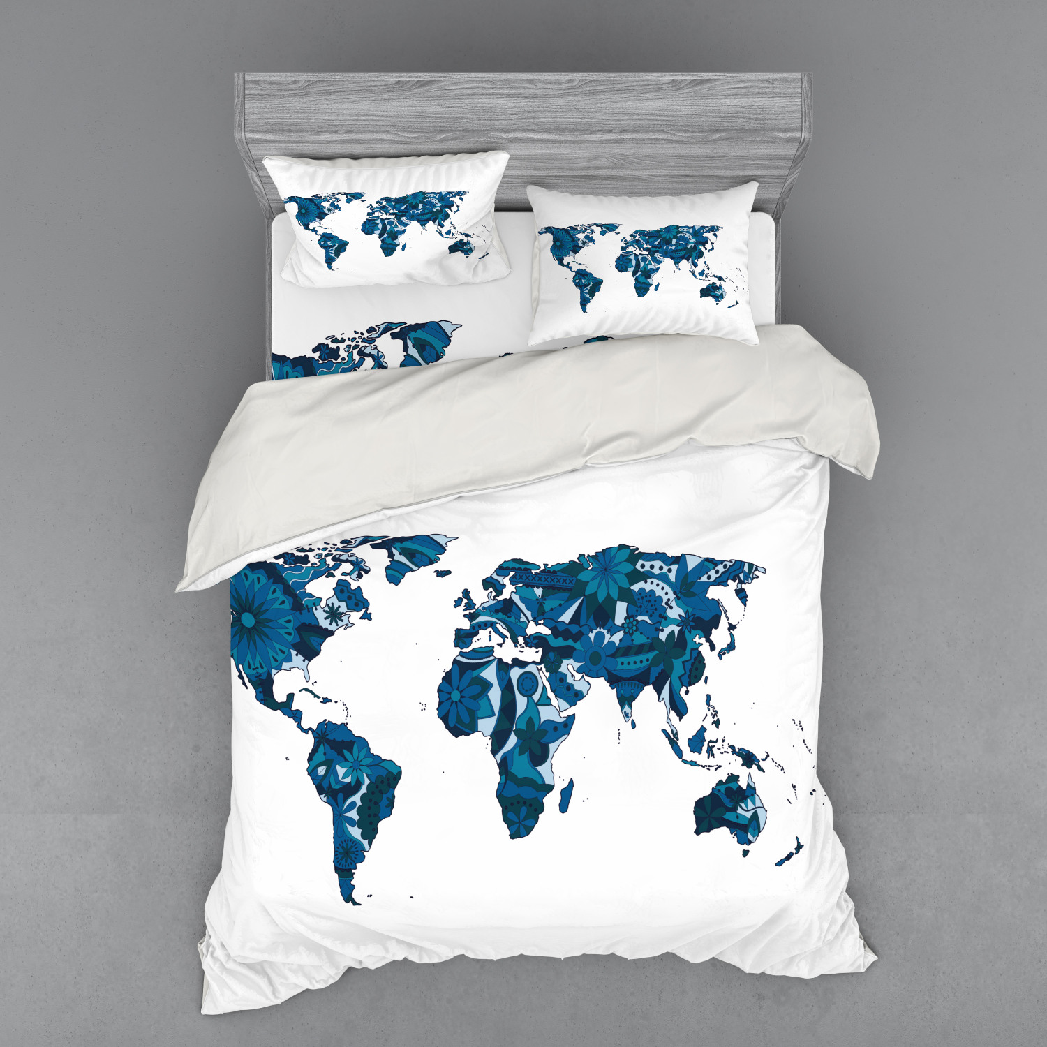 Ambesonne Flower Art Bedding Set Duvet Cover Sham Fitted Sheet in 3 Sizes - Picture 79 of 244