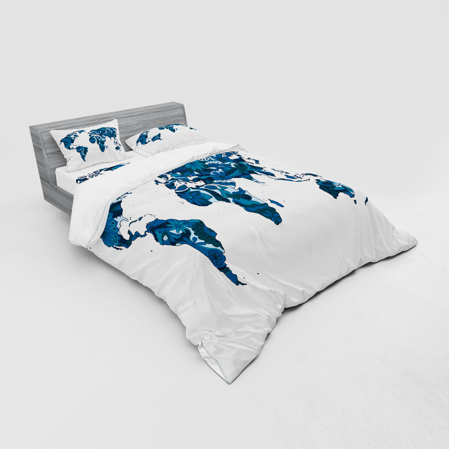 Ambesonne Flower Art Bedding Set Duvet Cover Sham Fitted Sheet in 3 Sizes - Picture 80 of 244