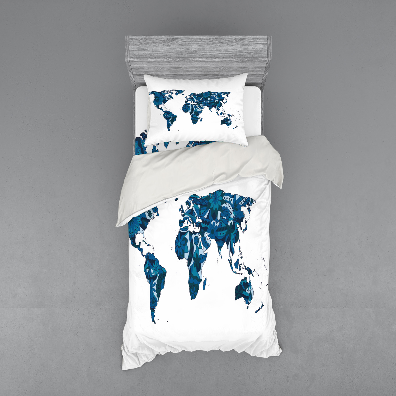 Ambesonne Flower Art Bedding Set Duvet Cover Sham Fitted Sheet in 3 Sizes - Picture 77 of 244