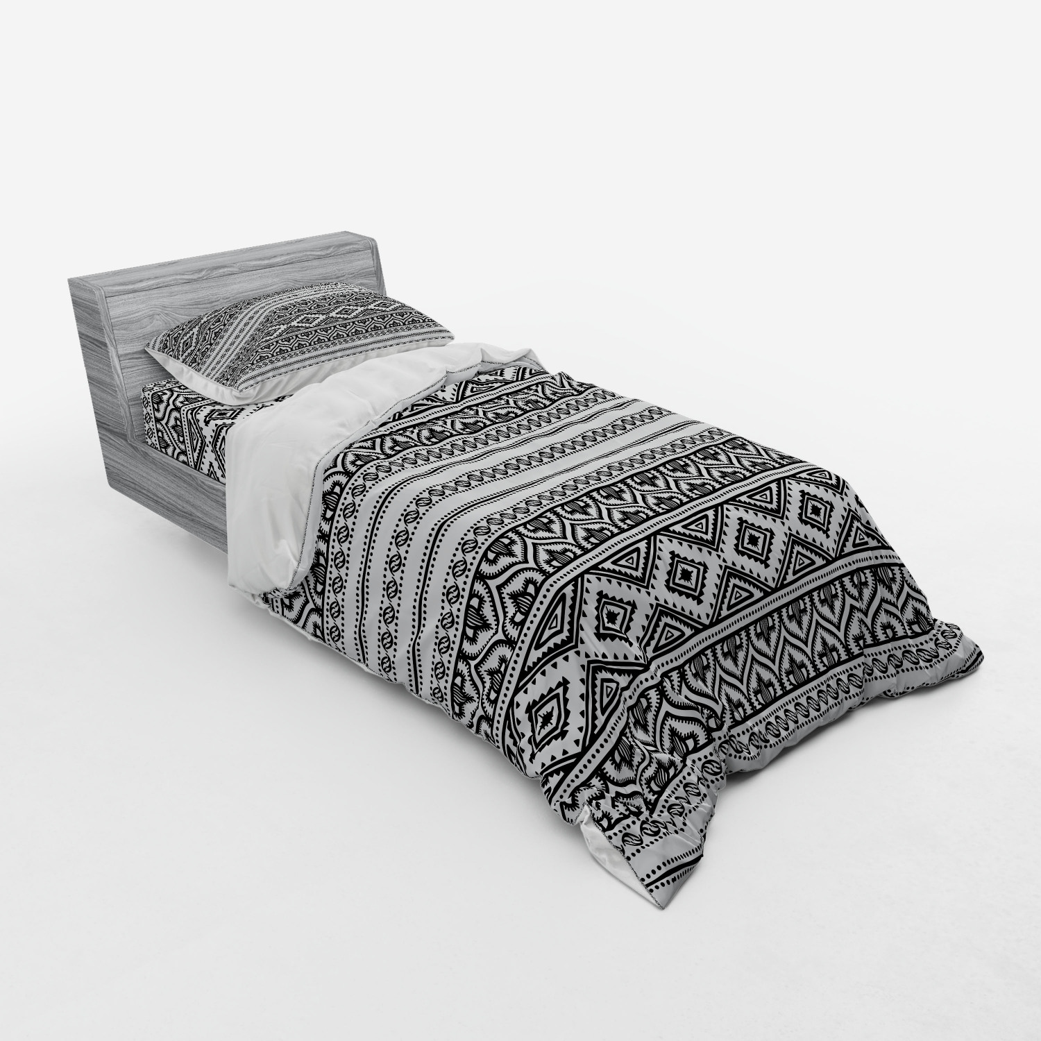 Ambesonne Ethnic Design Bedding Set Duvet Cover Sham Fitted Sheet in 3 Sizes - Picture 174 of 240
