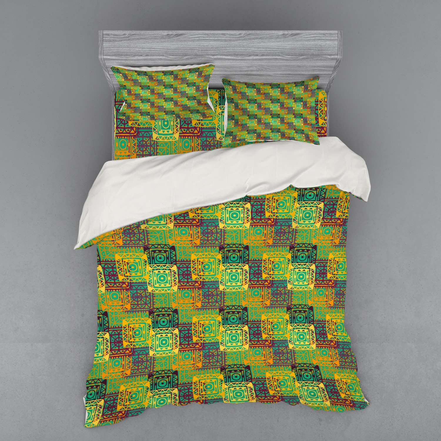 Ambesonne Ethnic Design Bedding Set Duvet Cover Sham Fitted Sheet in 3 Sizes - Picture 95 of 240