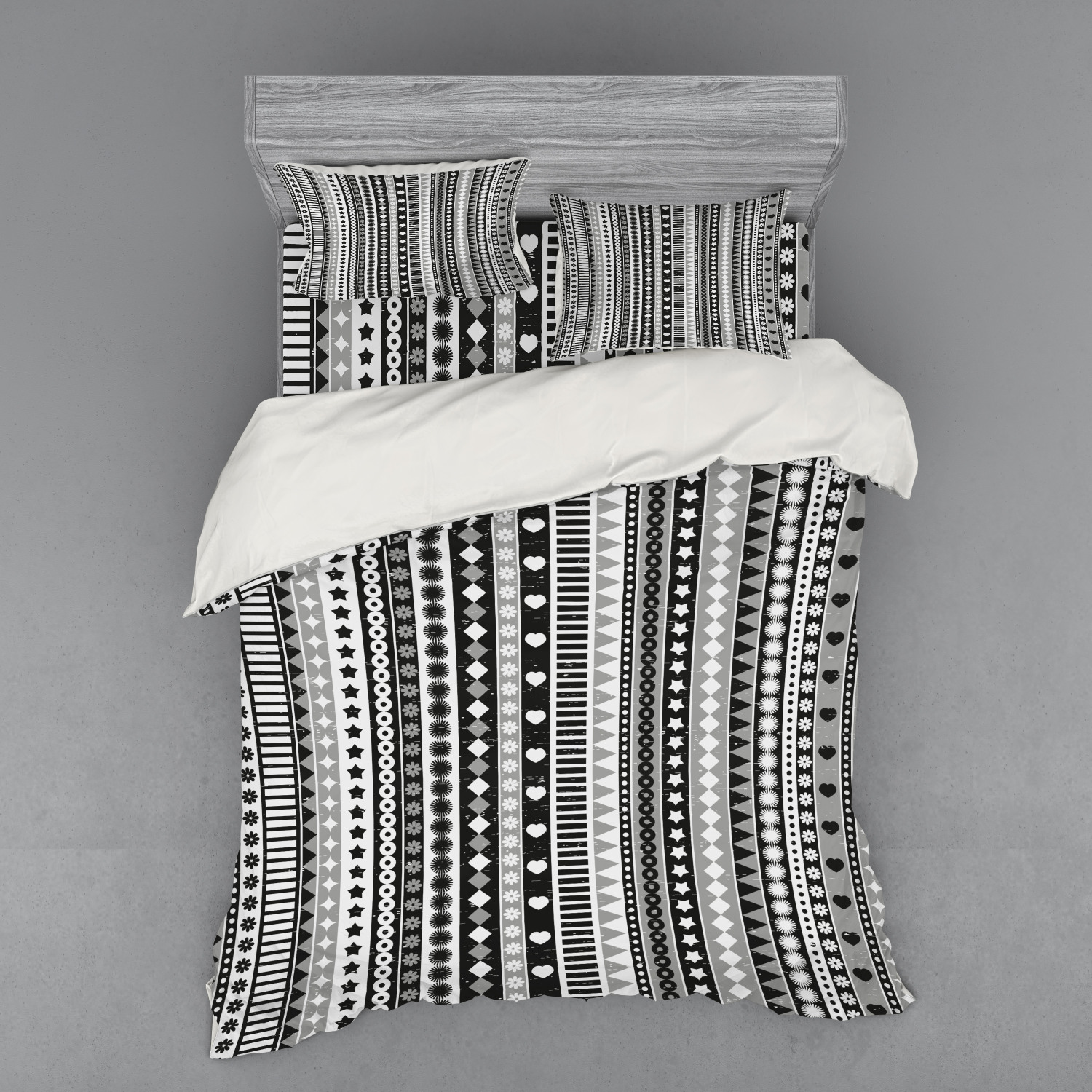 Ambesonne Retro Scene Bedding Set Duvet Cover Sham Fitted Sheet in 3 Sizes - Picture 99 of 244