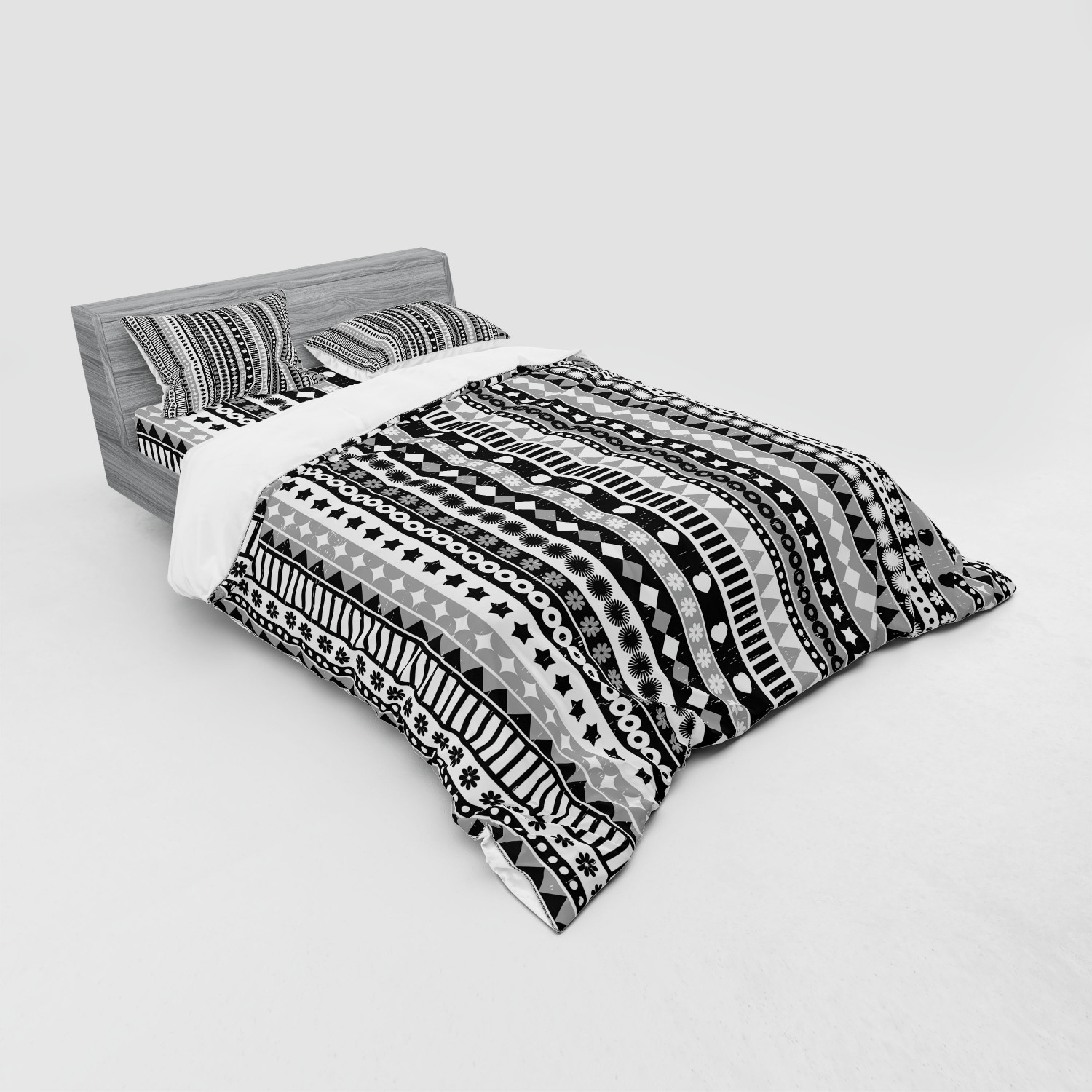Ambesonne Retro Scene Bedding Set Duvet Cover Sham Fitted Sheet in 3 Sizes - Picture 100 of 244