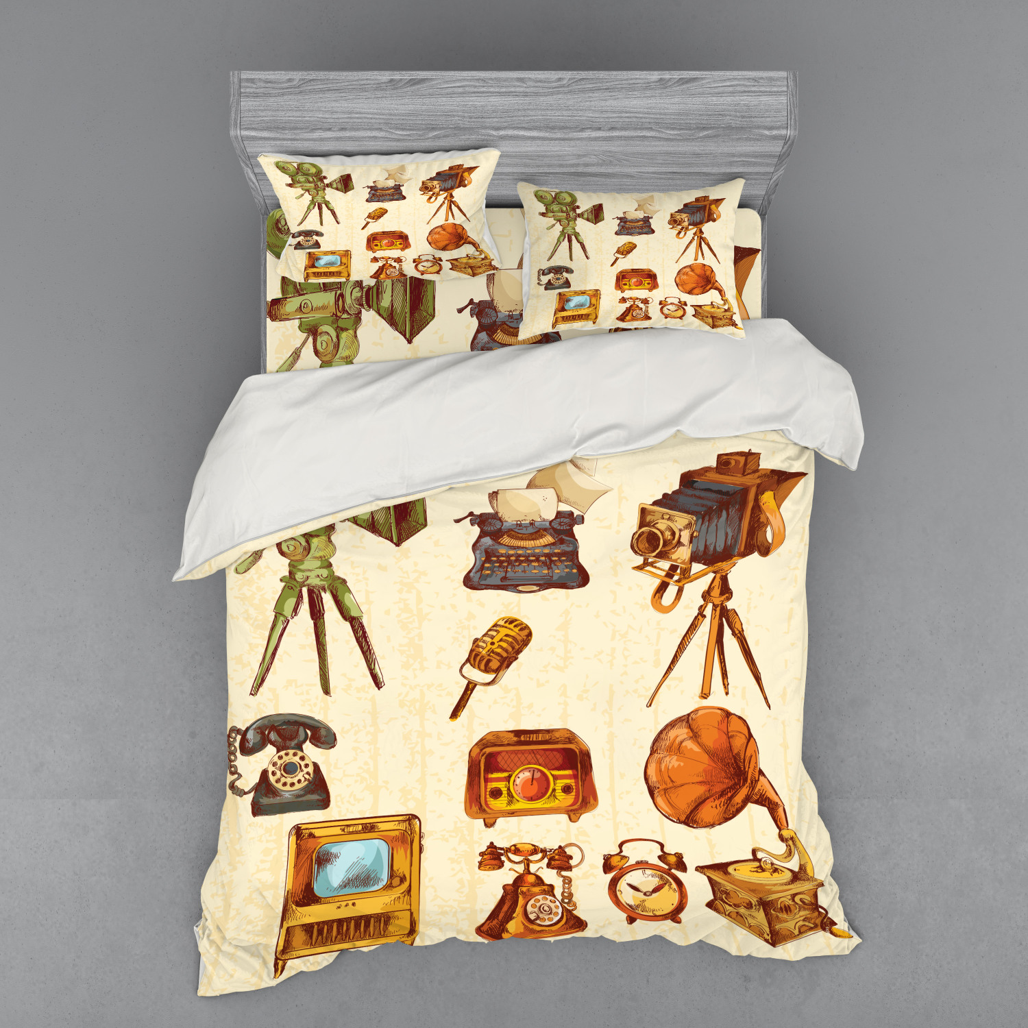 Ambesonne Vintage Scene Bedding Set Duvet Cover Sham Fitted Sheet in 3 Sizes - Picture 191 of 244