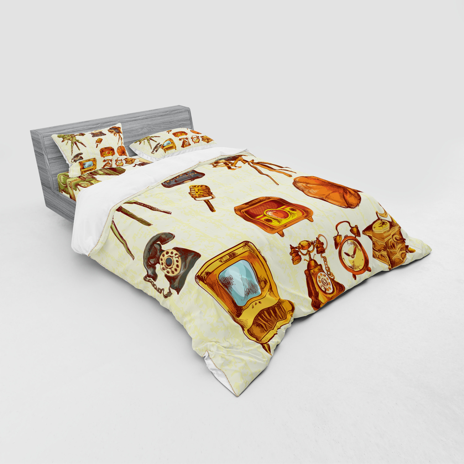 Ambesonne Vintage Scene Bedding Set Duvet Cover Sham Fitted Sheet in 3 Sizes - Picture 192 of 244