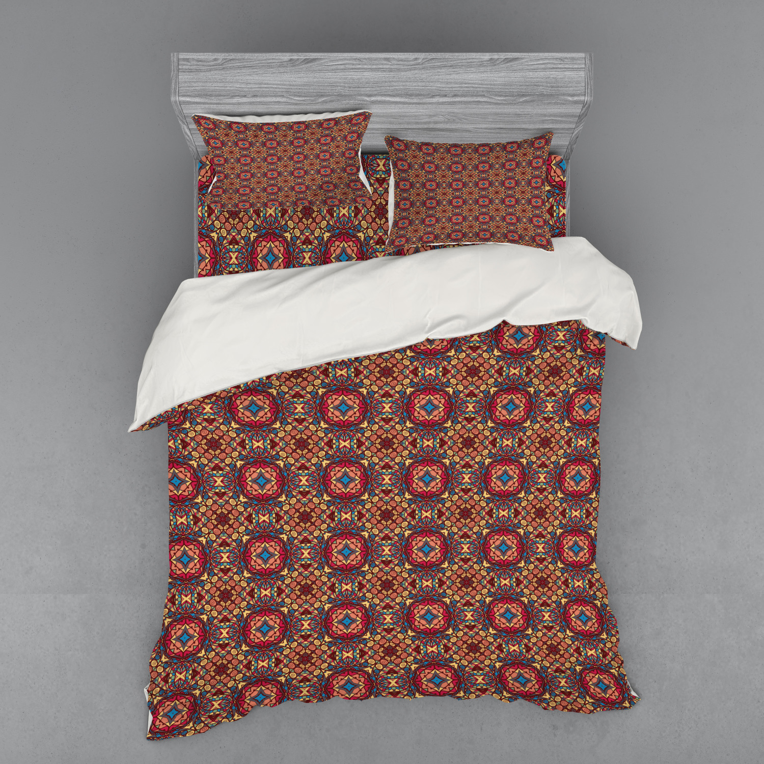 Ambesonne Retro Scene Bedding Set Duvet Cover Sham Fitted Sheet in 3 Sizes - Picture 51 of 244