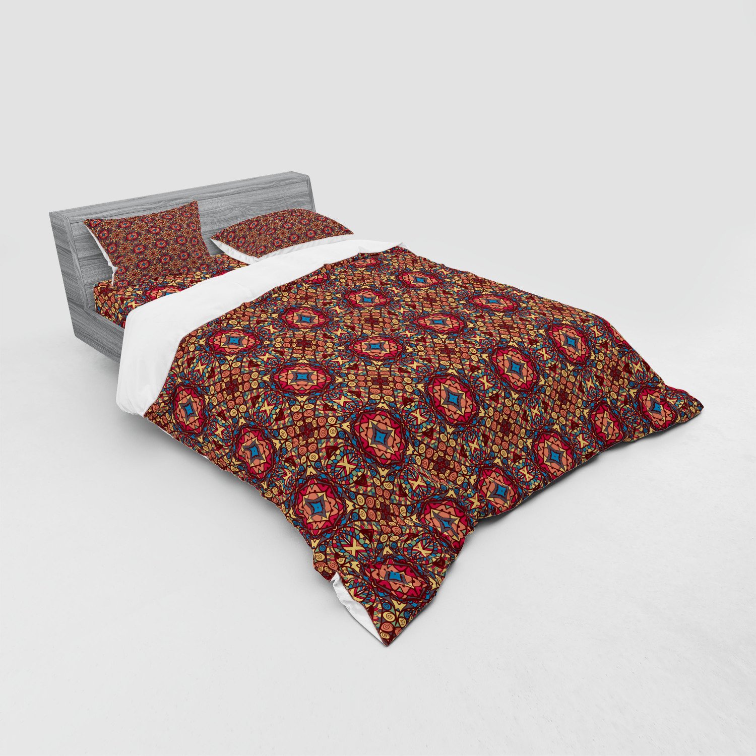 Ambesonne Retro Scene Bedding Set Duvet Cover Sham Fitted Sheet in 3 Sizes - Picture 52 of 244