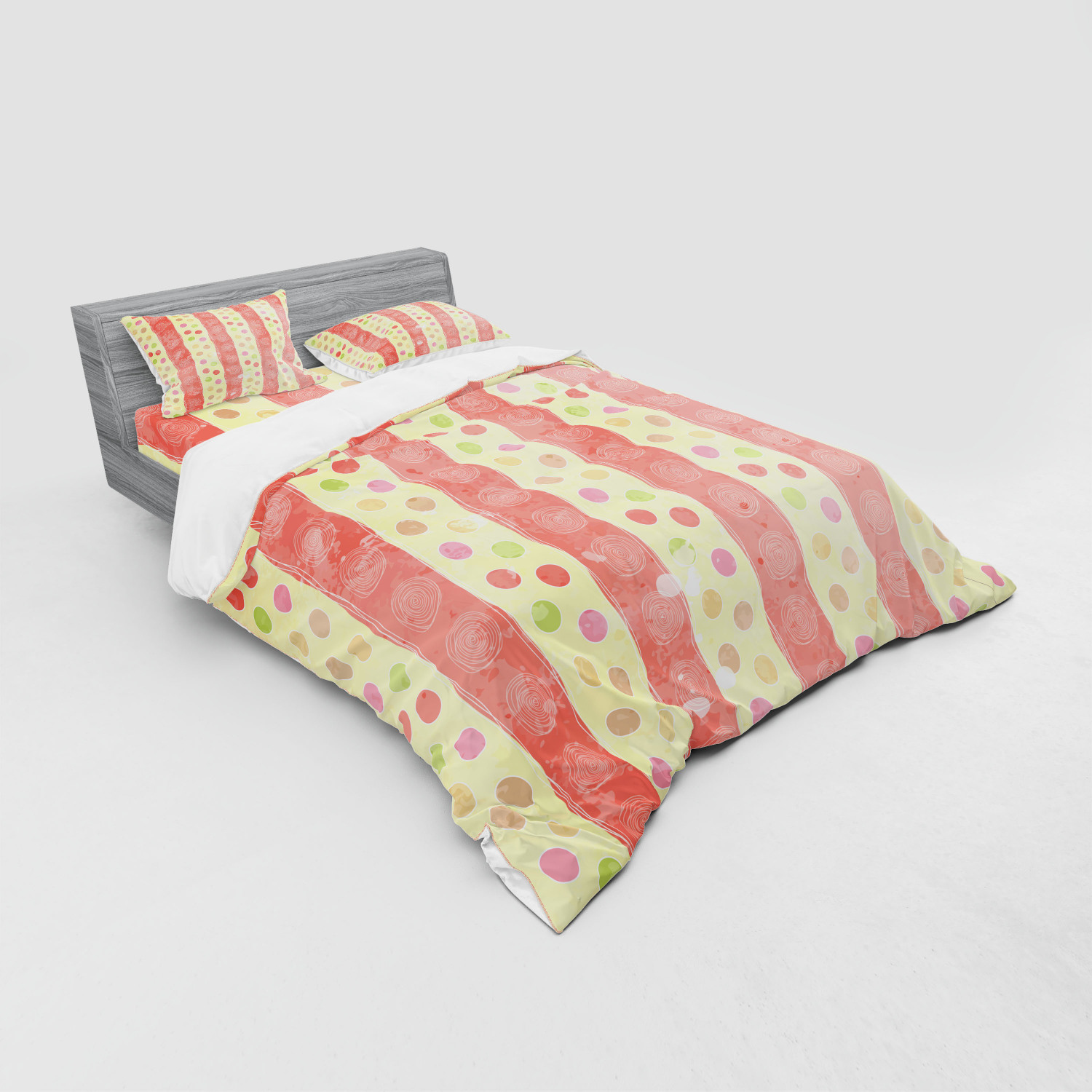 Ambesonne Retro Scene Bedding Set Duvet Cover Sham Fitted Sheet in 3 Sizes - Picture 136 of 244