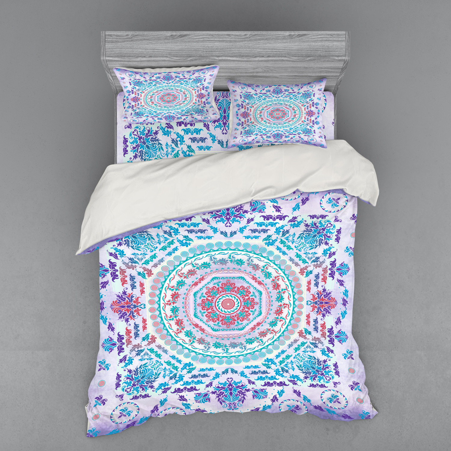 Ambesonne Mandala Bedding Set Duvet Cover Sham Fitted Sheet in 3 Sizes