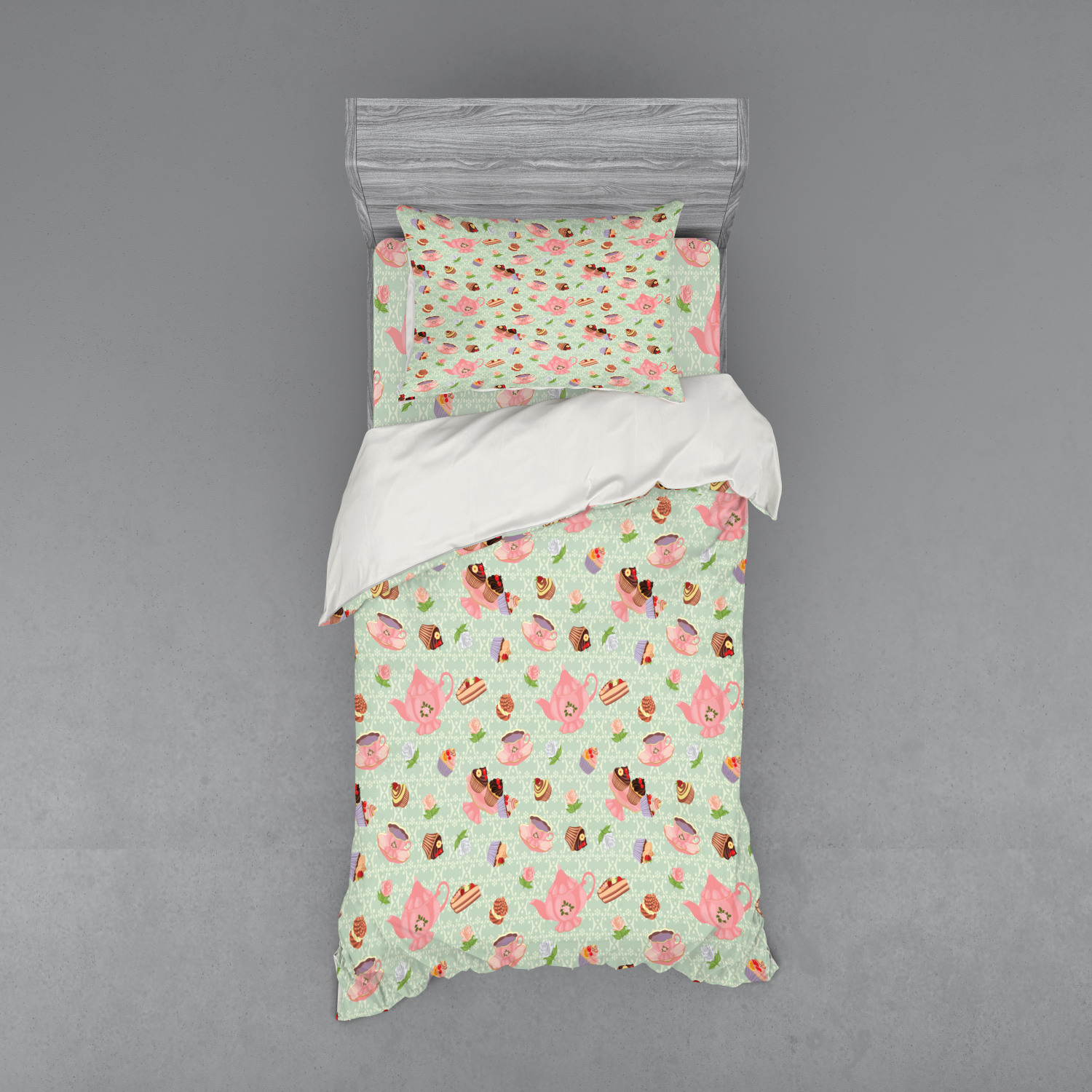 Ambesonne Retro Scene Bedding Set Duvet Cover Sham Fitted Sheet in 3 Sizes - Picture 173 of 244
