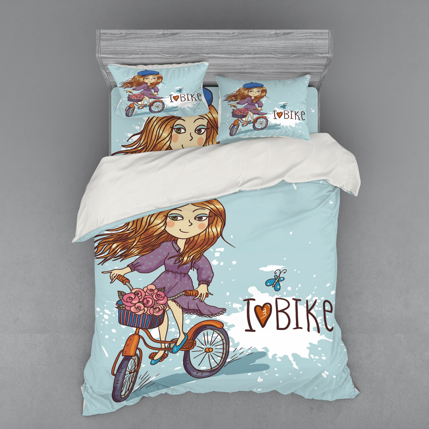Ambesonne Retro Scene Bedding Set Duvet Cover Sham Fitted Sheet in 3 Sizes - Picture 27 of 244