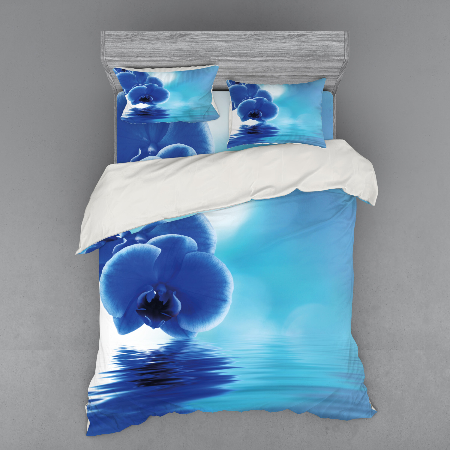 Ambesonne Flower Art Bedding Set Duvet Cover Sham Fitted Sheet in 3 Sizes - Picture 127 of 244
