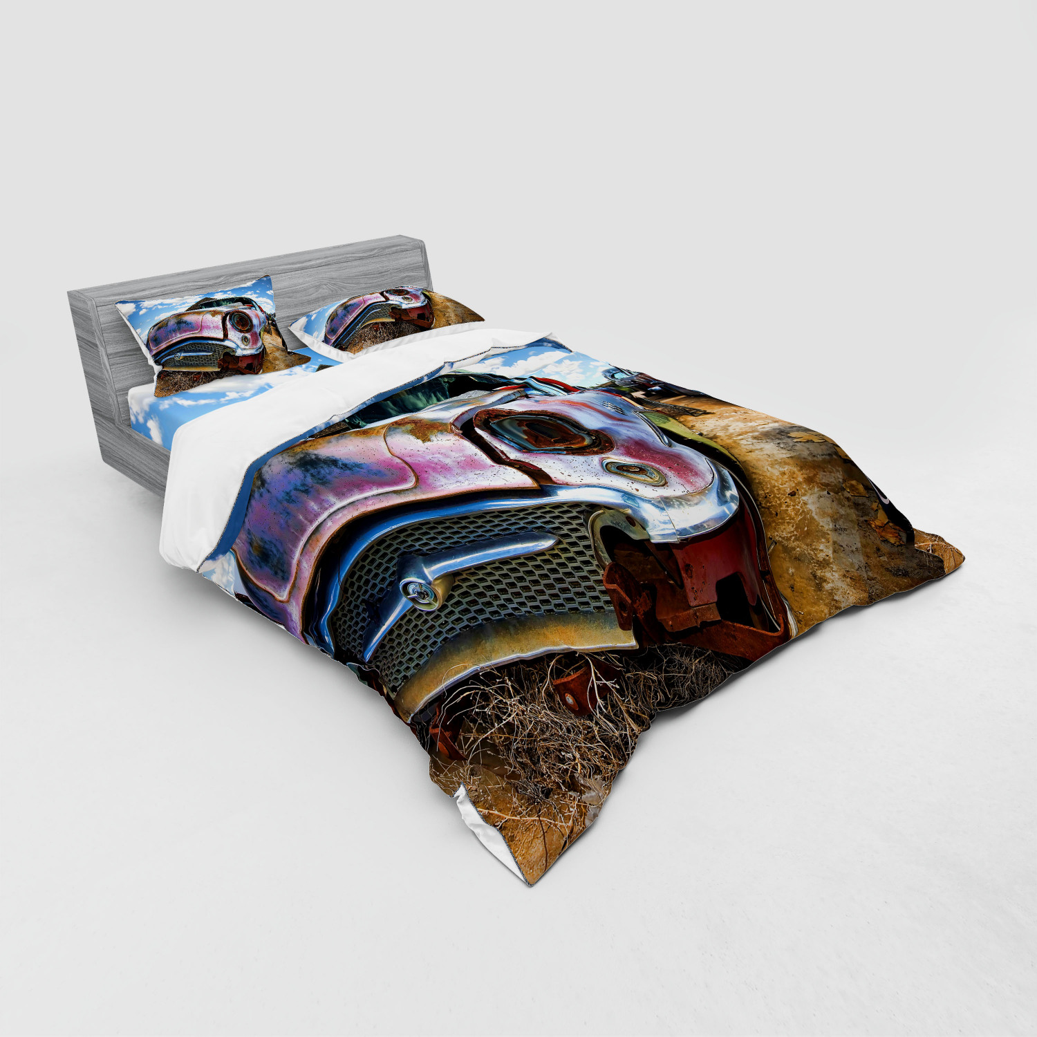 Ambesonne Vintage Scene Bedding Set Duvet Cover Sham Fitted Sheet in 3 Sizes - Picture 204 of 244