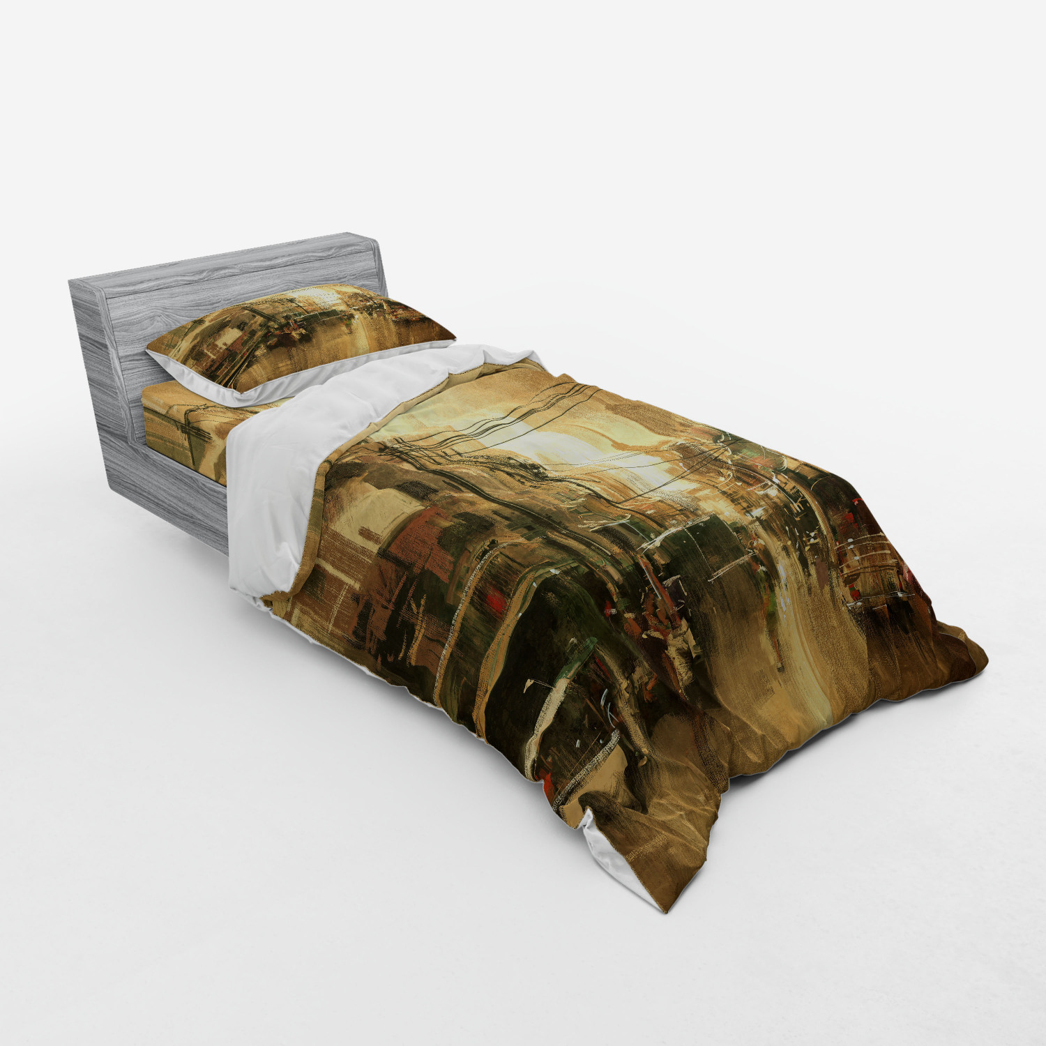 Ambesonne Retro Scene Bedding Set Duvet Cover Sham Fitted Sheet in 3 Sizes - Picture 42 of 244