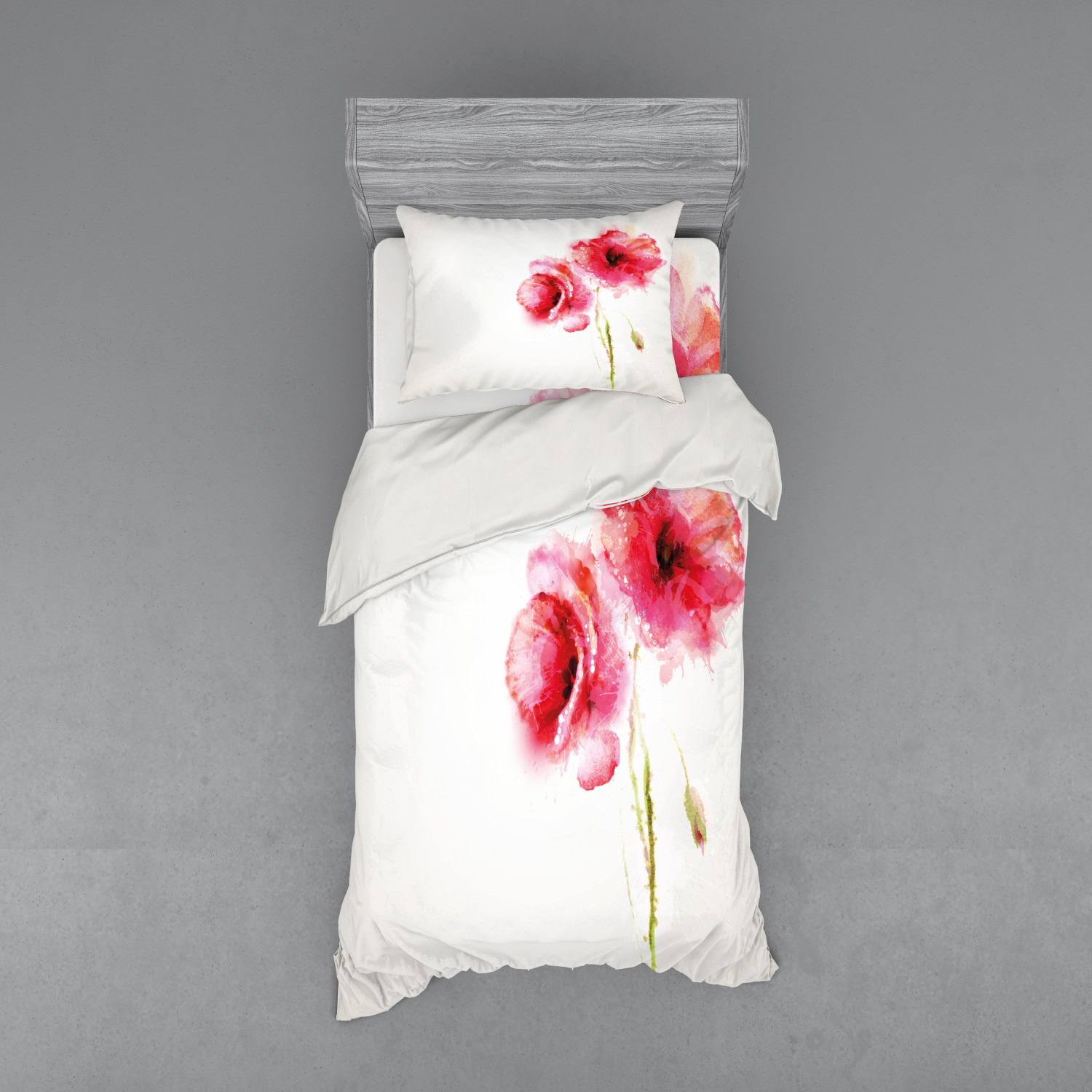 Ambesonne Flower Art Bedding Set Duvet Cover Sham Fitted Sheet in 3 Sizes - Picture 153 of 244